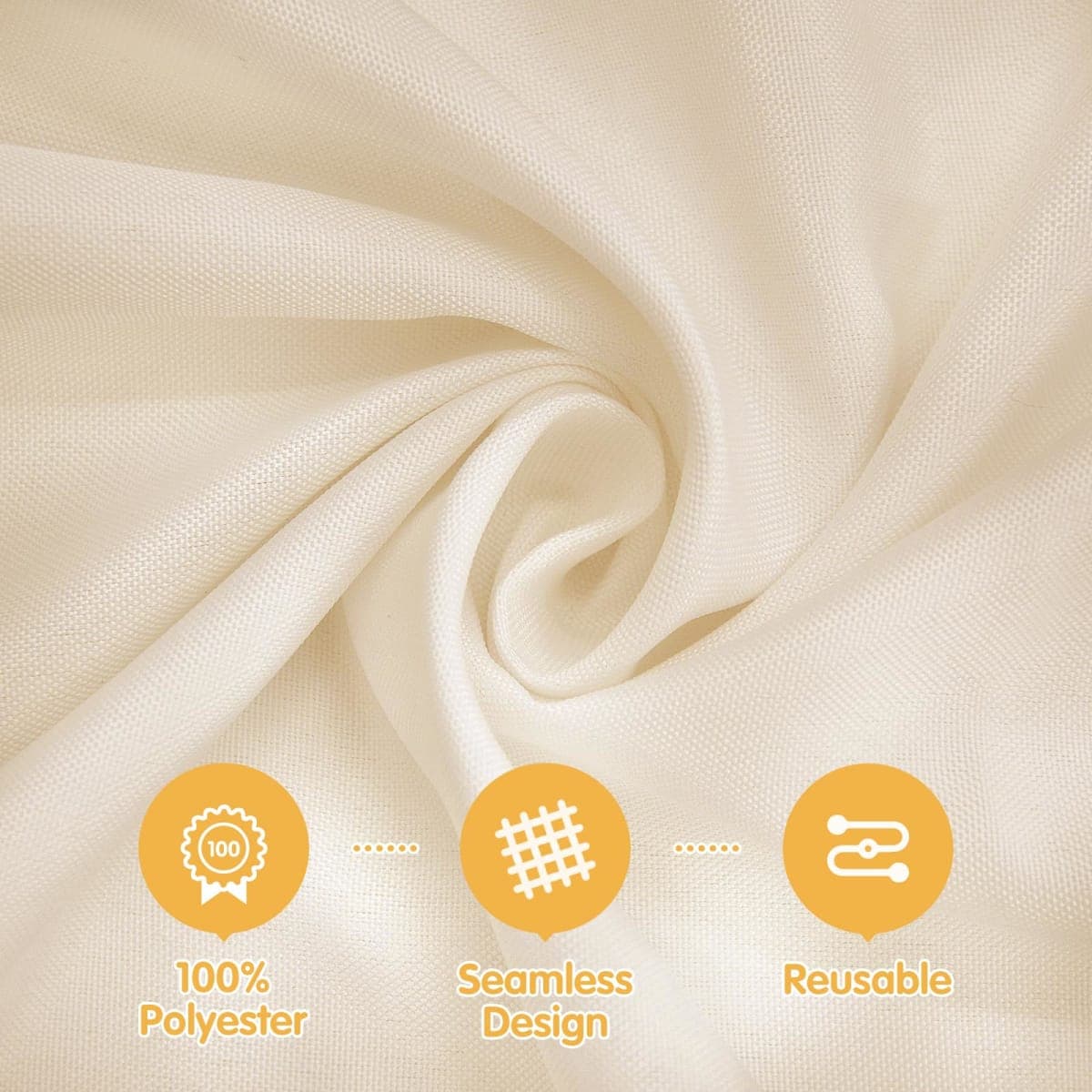 BRILLMAX 6 Pack Beige Tablecloths 60x126 Inch for 8ft Rectangle Tables thumbnail 2