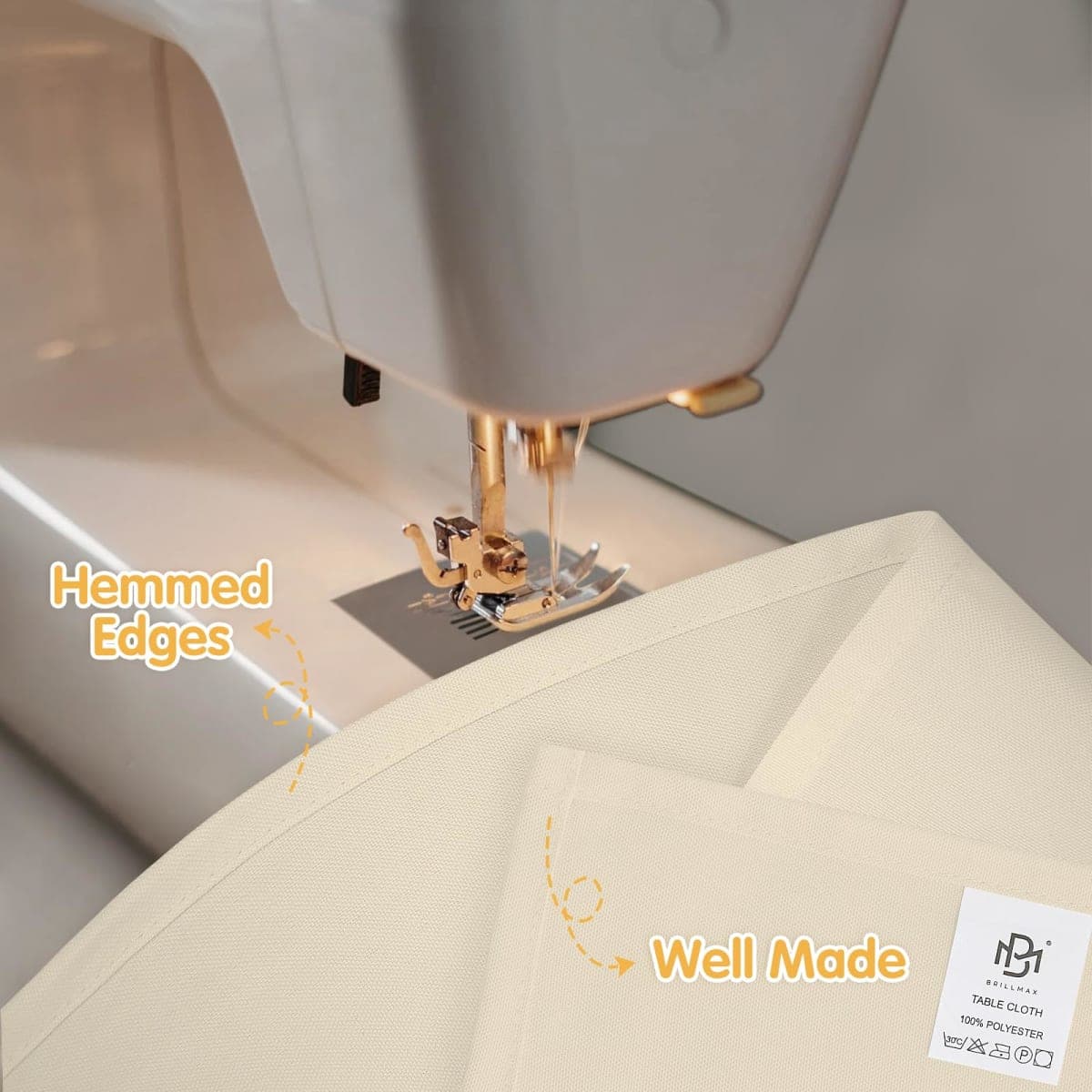 BRILLMAX 6 Pack Beige Tablecloths 60x126 Inch for 8ft Rectangle Tables thumbnail 4