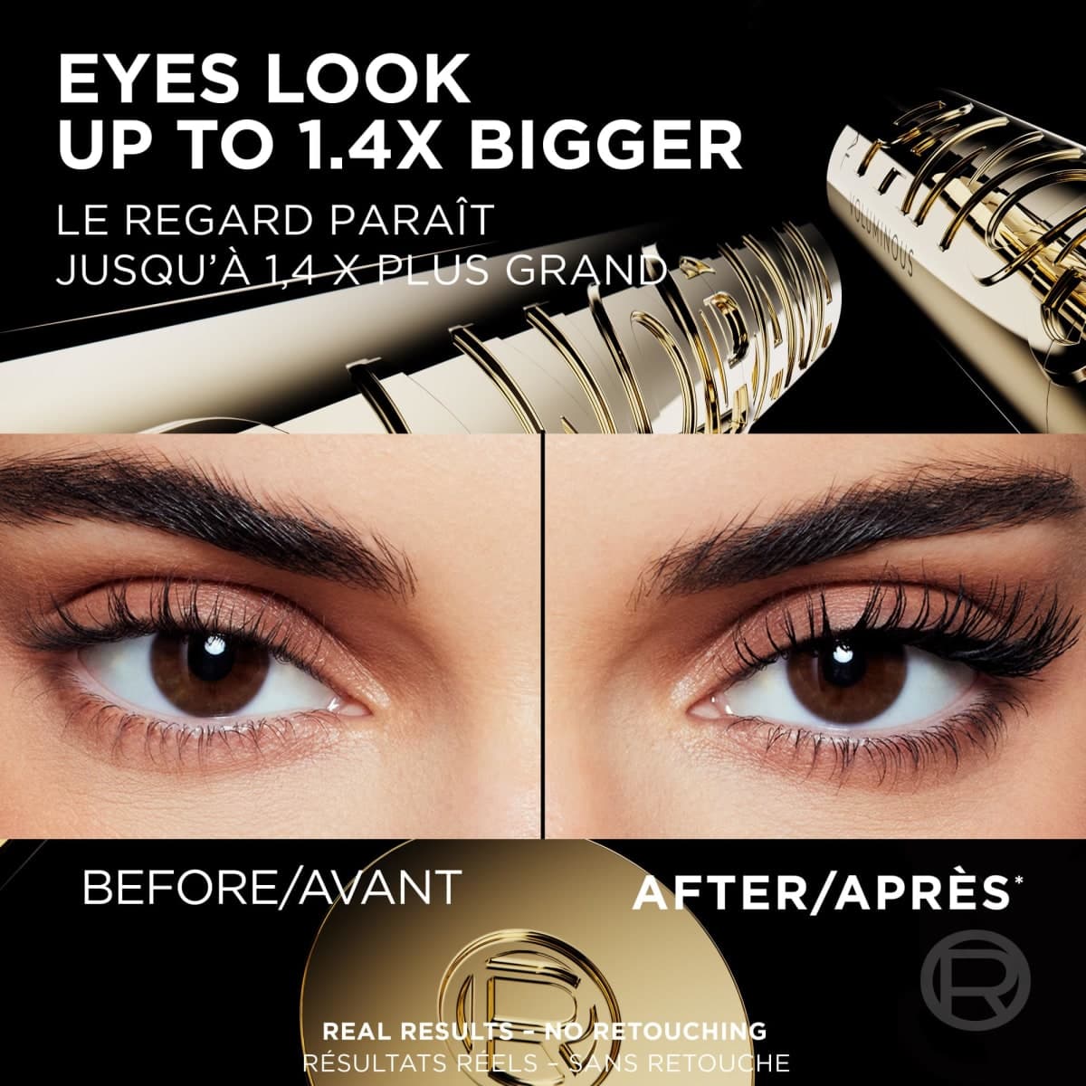 L’Oréal Paris Voluminous Panorama Mascara, Volumizing and Lengthening Mascara, Washable Longwear and Smudge Resistant Make Up, Blackest Black, 0.33 Fl Oz thumbnail 5