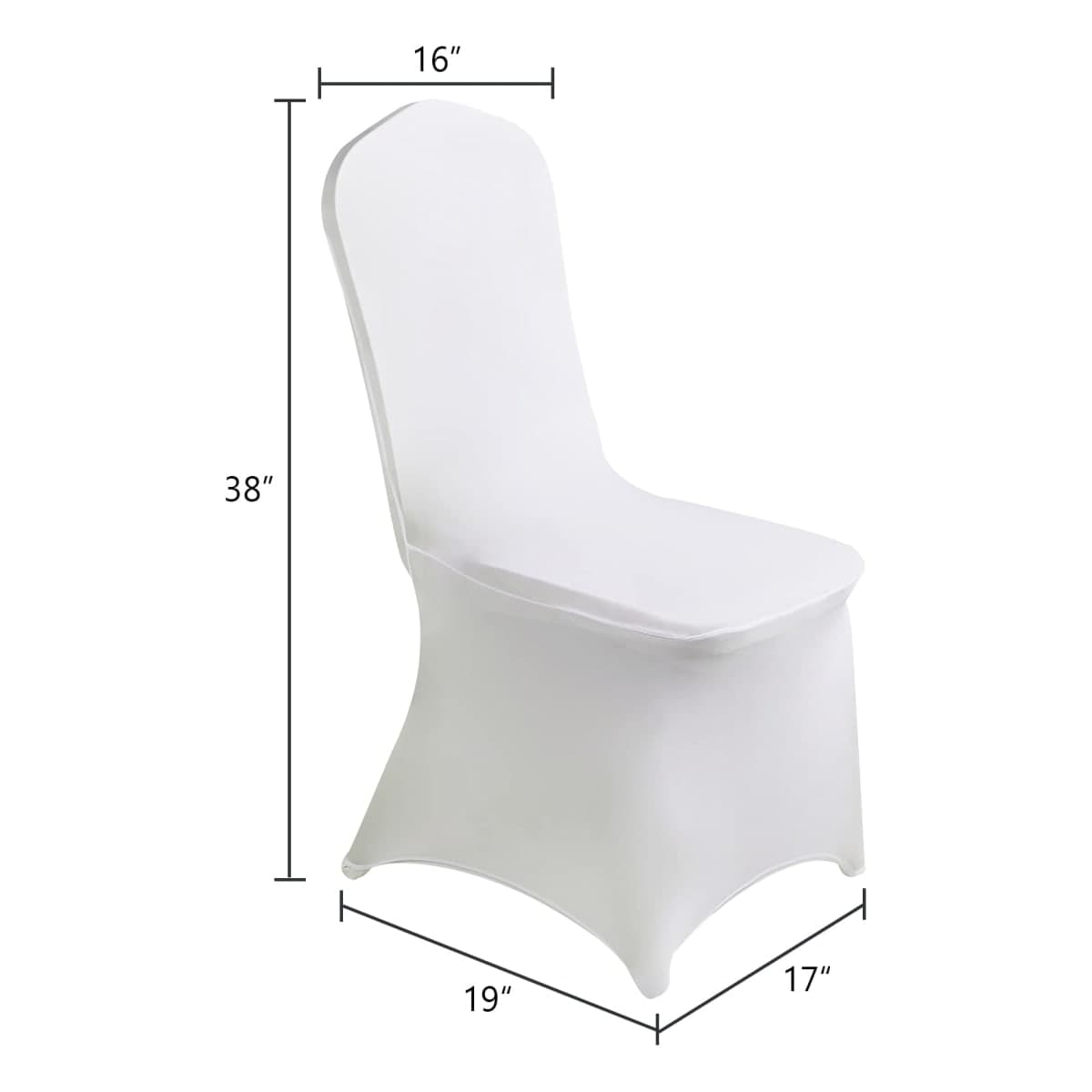 SuperO Waterproof Spandex Chair Cover 25PCS, Stretch Dining Chair Covers, Polyester Outdoor Chair Covers, Protector Stretch Chair Cover for Party Universal, Banquet, Wedding Event, Hotel(White) thumbnail 3