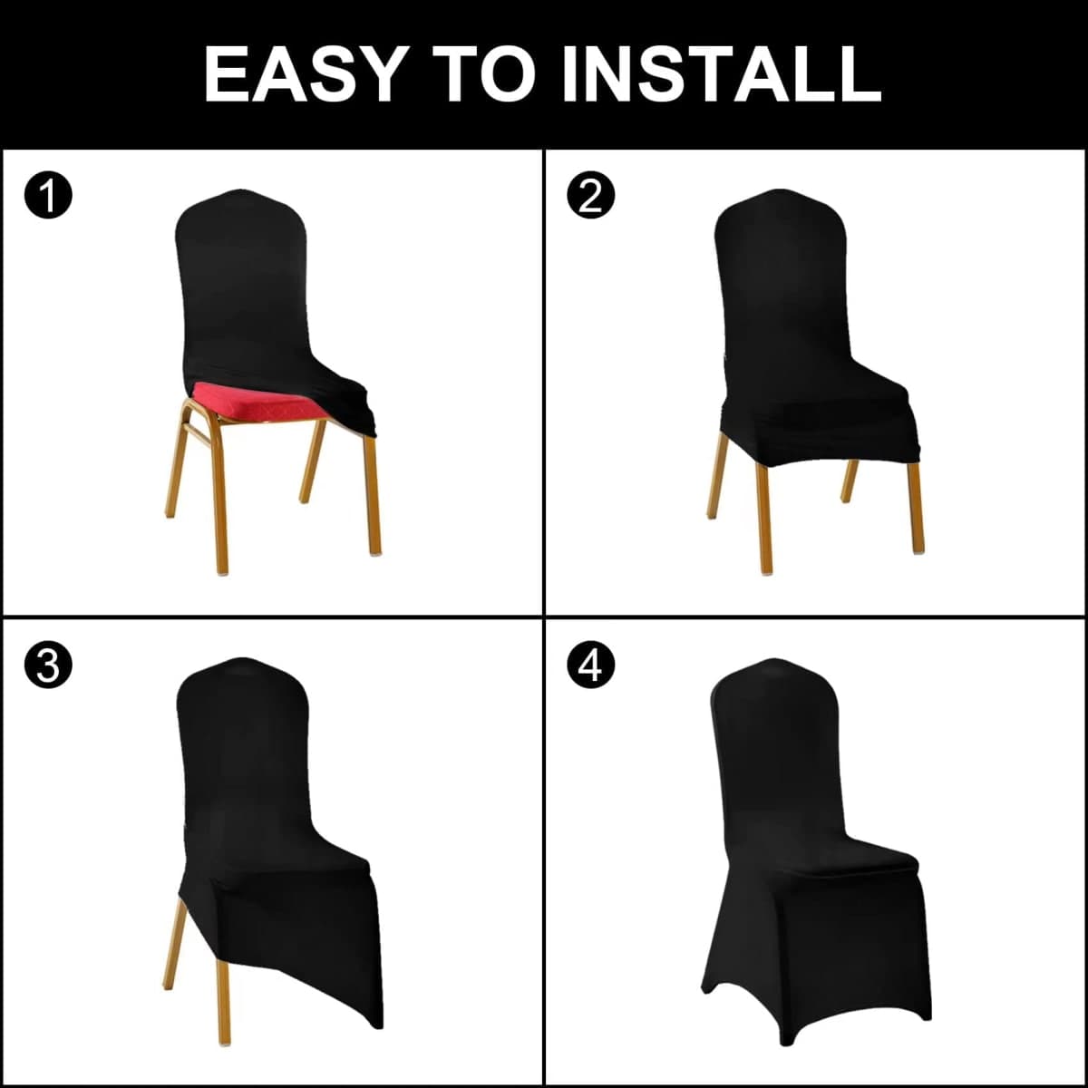 SuperO Waterproof Spandex Chair Cover 25PCS, Stretch Dining Chair Covers, Polyester Outdoor Chair Covers, Protector Stretch Chair Cover for Party Universal, Banquet, Wedding Event, Hotel(White) thumbnail 4