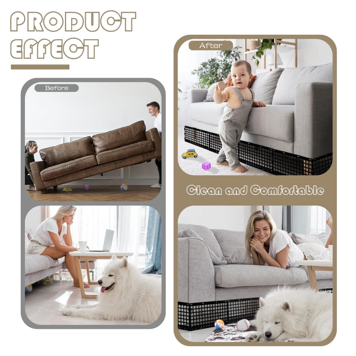 12 Pcs Under Couch Blocker for Bed Adjustable Furniture Plastic thumbnail 5