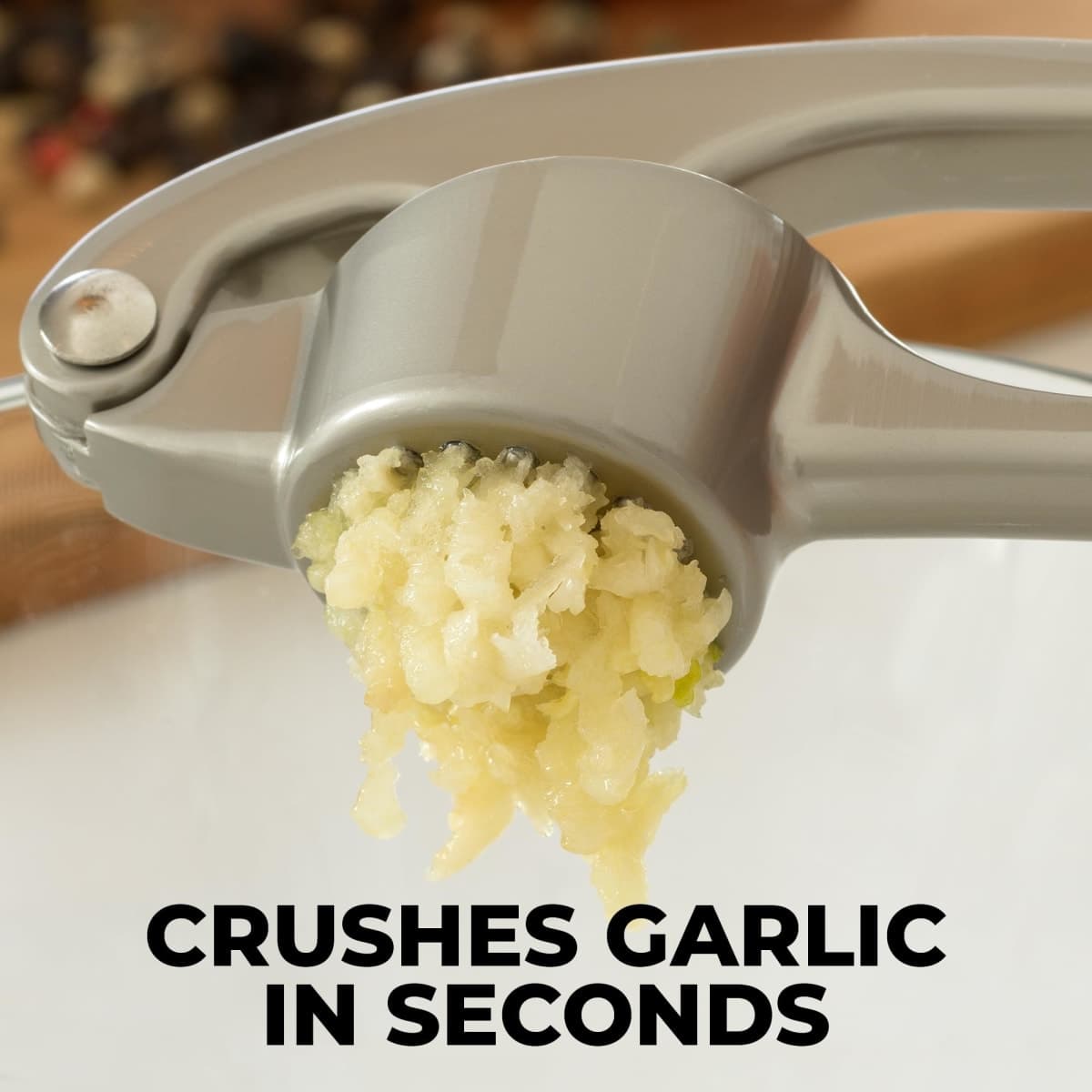 Zulay Kitchen Premium Garlic Press Set - Rust Proof & Dishwasher Safe Professional Garlic Mincer Tool - Easy-Squeeze, Easy-Clean with Soft, Ergonomic Handle - Silicone Garlic Peeler & Brush (Silver) thumbnail 5