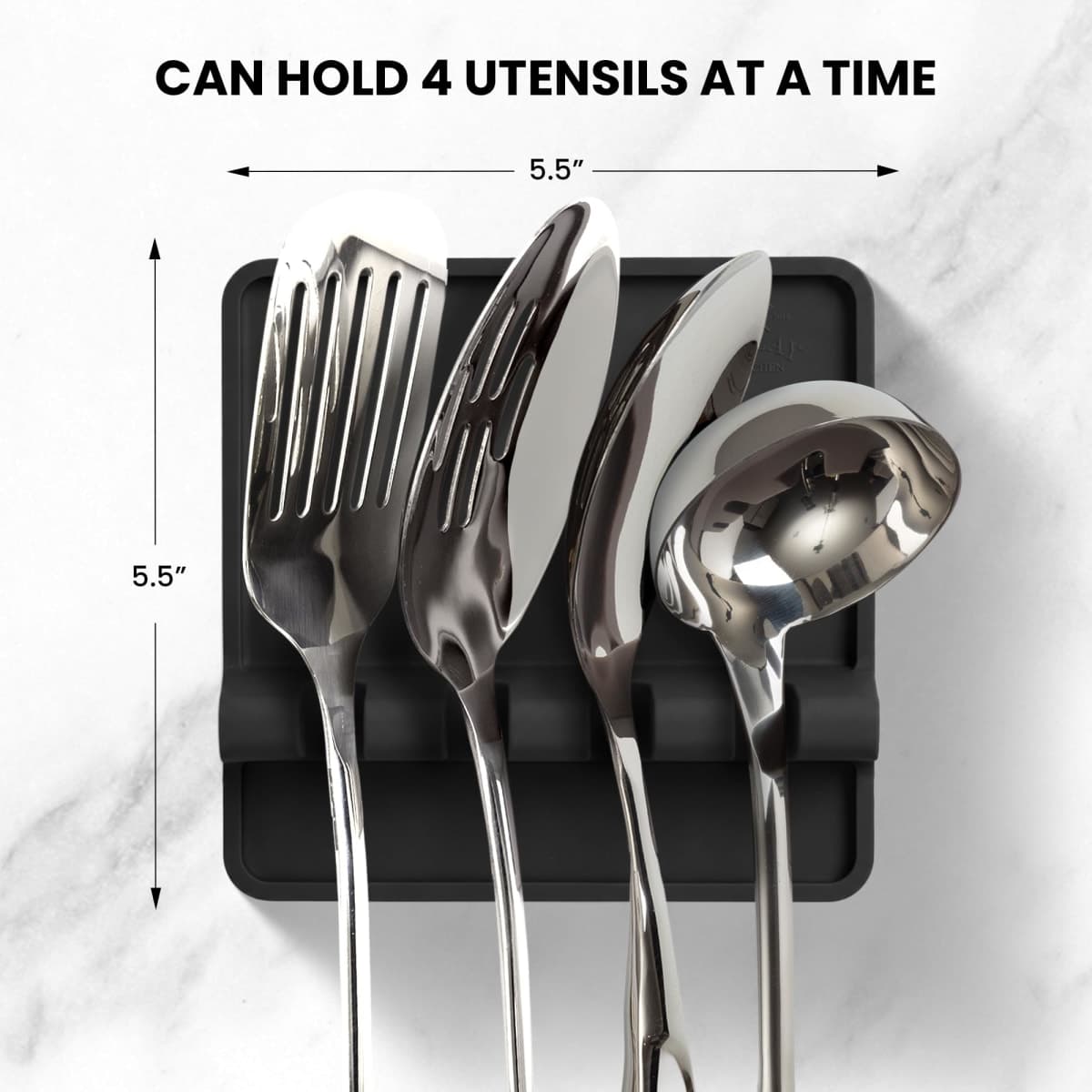 Zulay Kitchen Silicone Utensil Rest - BPA-Free, Durable Spoon Rest with Drip Pad - Heat-Resistant for Stove Top & Counter - Kitchen Gadget Holder thumbnail 2