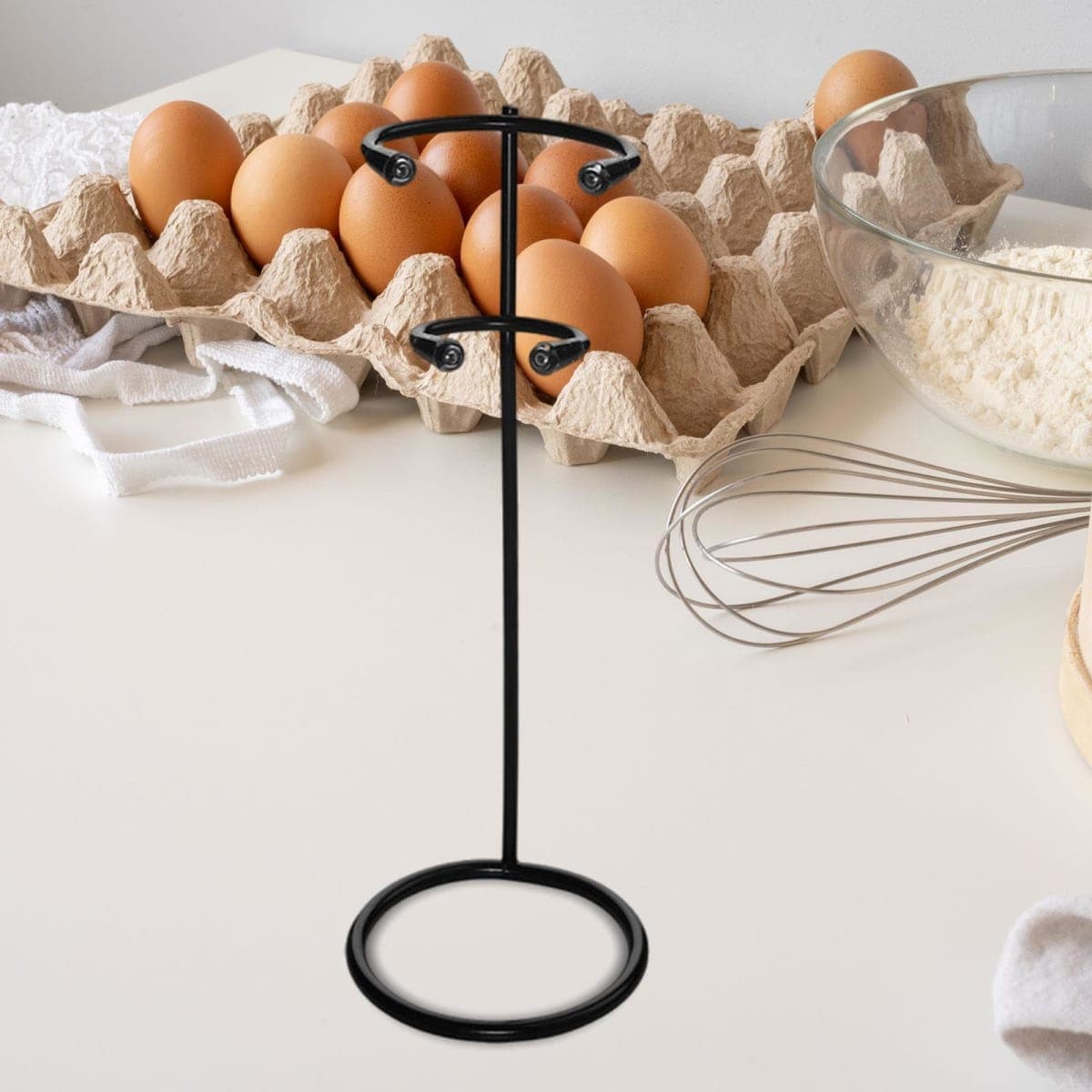 Baoblaze Kitchen Frother Stand Milk Frother Holder Portable Rustproof Space Saving Stainless Steel Stand Egg Beater Stand for Kitchen, Black thumbnail 5