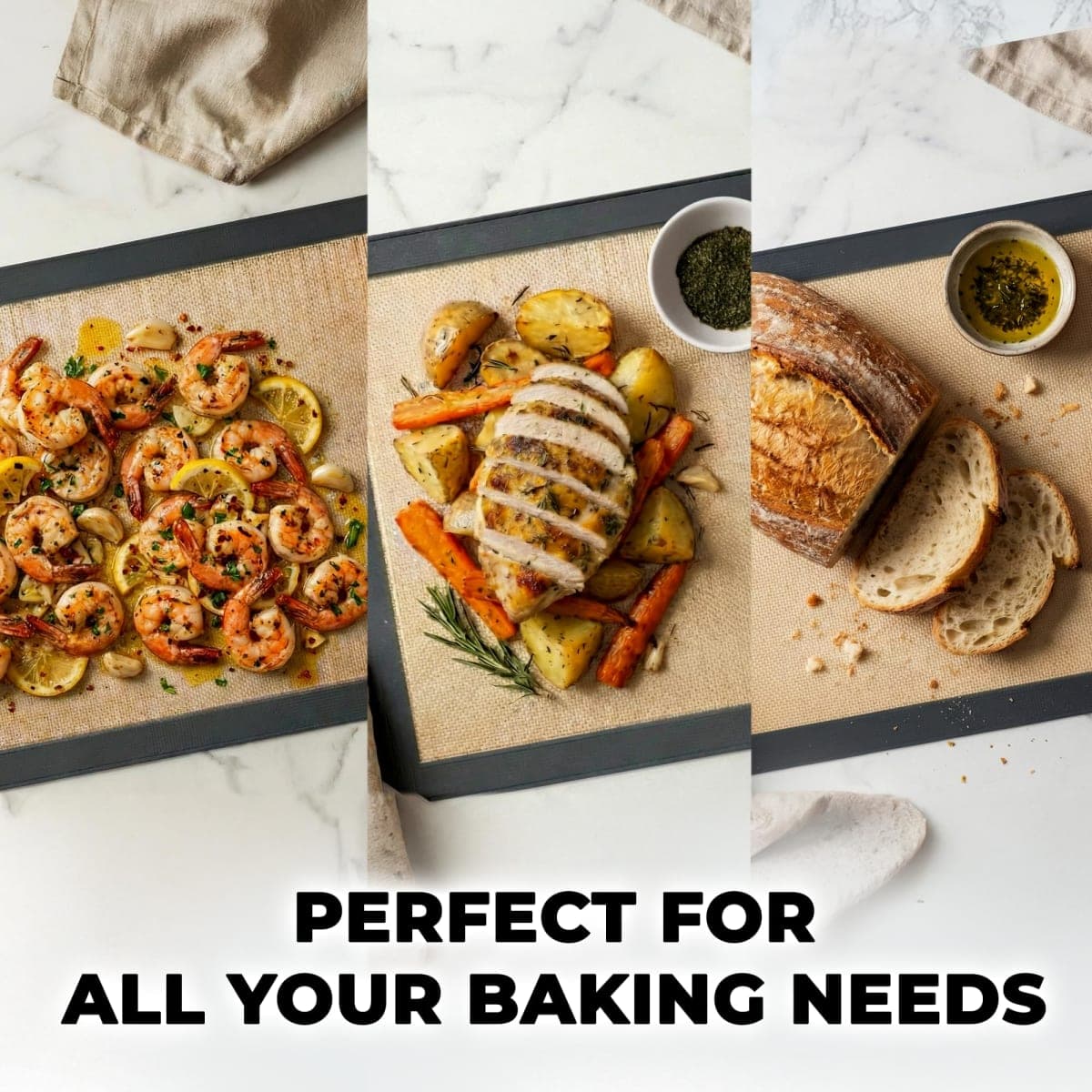 Zulay Kitchen 2-Pack Silicone Baking Mat Sheet - Reusable Silicone Baking Sheet - Easy & Convenient Nonstick Baking Supplies - 16.5"x11.6" Silicone Mats for Baking - Baking Mat for Oven - Dark Gray thumbnail 2