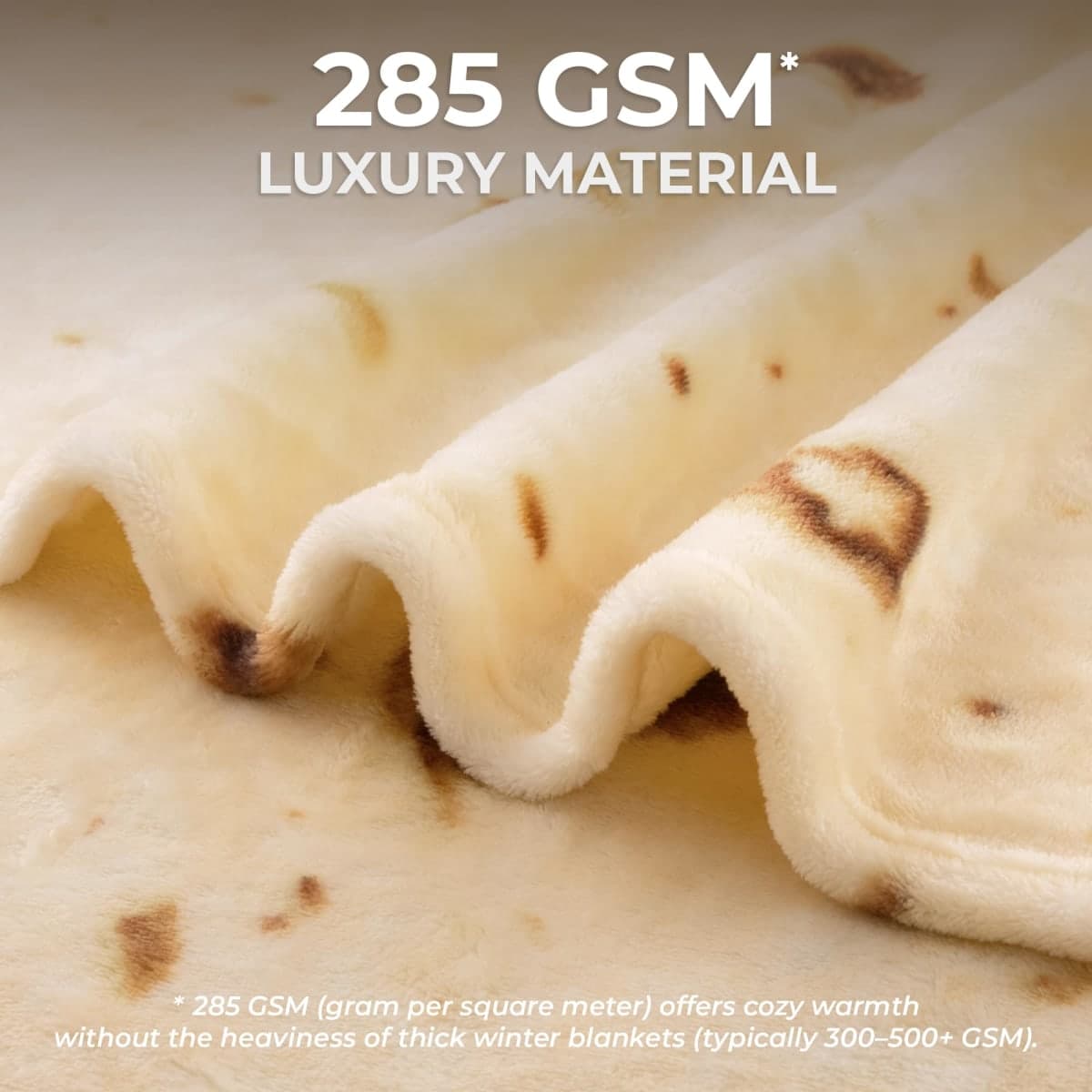 Zulay Burritos Tortilla Blanket Wrap - Double Sided 60 Inch Flannel Round Blanket - Soft, Premium 285 GSM - Fun White Elephant Gift for Adults thumbnail 4