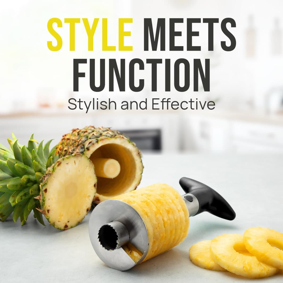 Zulay Kitchen Pineapple Corer – Triple-Reinforced Stainless Steel with Eye Remover Tool, Sharp Serrated Blade & Ergonomic Grip for Effortless Core Removal & Perfect Pineapple Rings thumbnail 2