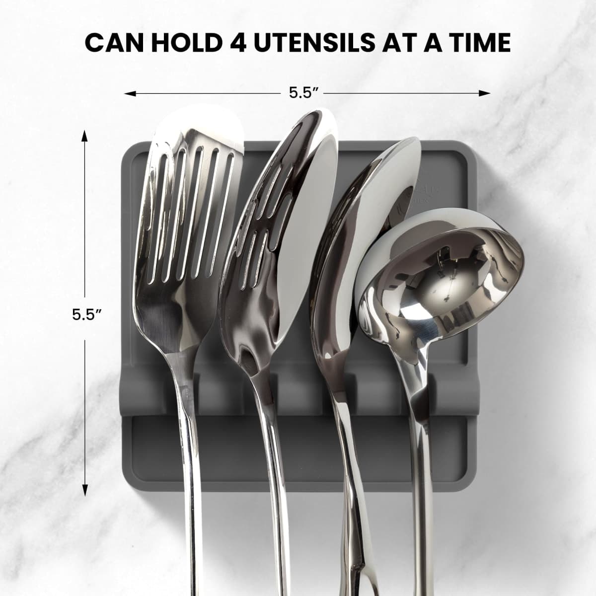 Utensil Rest with Drip Pad for Multiple Utensils, Heat-Resistant, BPA-Free Spoon Rest & Spoon Holder for Stove Top, Kitchen Utensil Holder for Spoons, Ladles, Tongs & More - by Zulay thumbnail 2