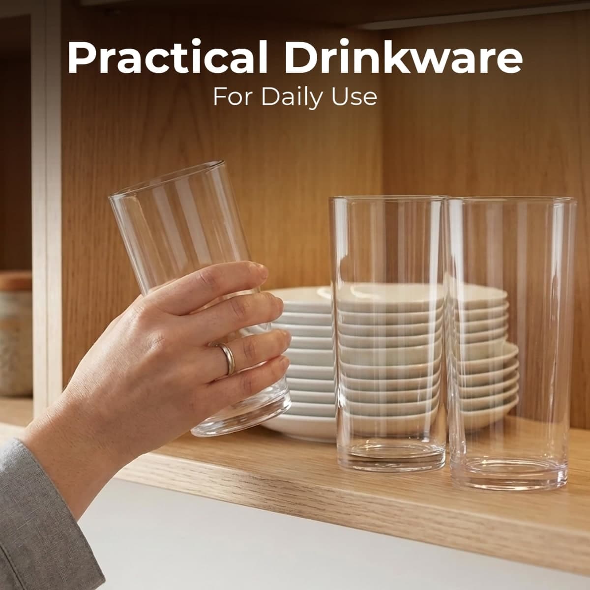 Zulay Kitchen Acrylic Glasses Drinkware - 6 Piece Unbreakable Plastic Tumblers - BPA-Free, Reusable Plastic Drinking Glasses for Home & Outdoors - Stackable, Lead-Free & Dishwasher Safe - (16 oz) thumbnail 4
