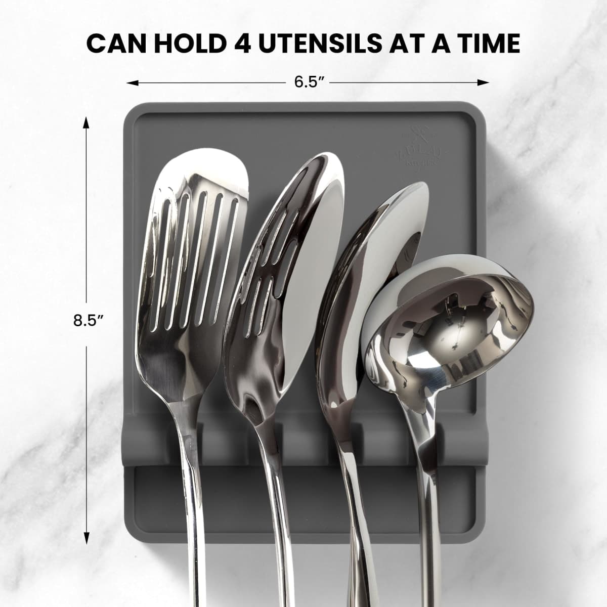 Zulay Kitchen Extra Large Silicone Utensil Rest with Drip Pad for Various Utensils- Heat Resistant Spoon Rest and Bpa Free Spoon Holder (Gg, Light Grey) thumbnail 2