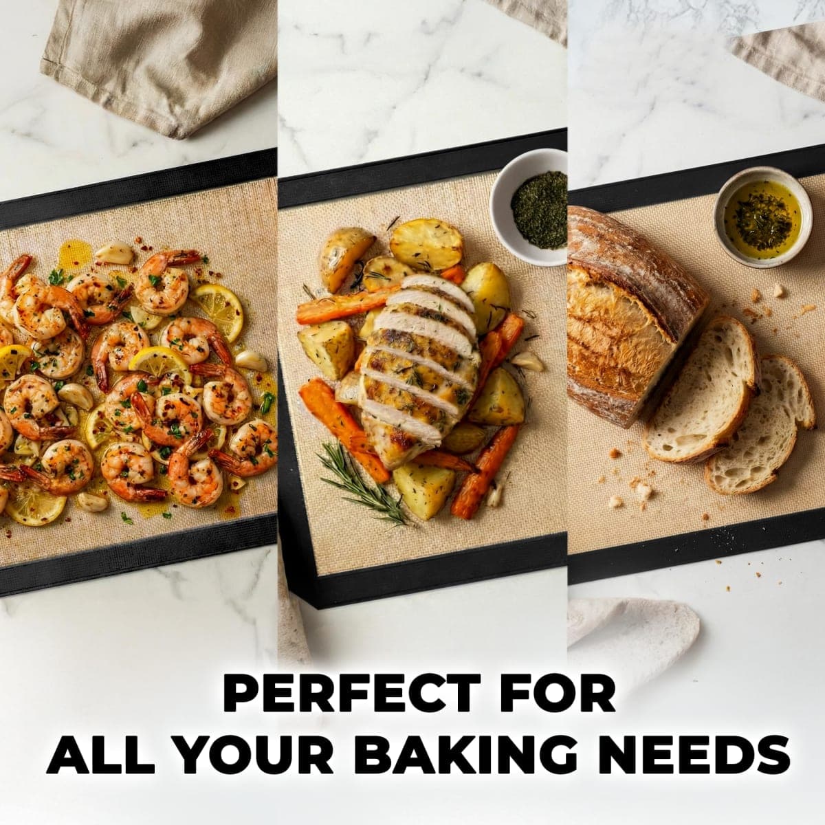 Zulay Kitchen 16.5"x11.6" 1-Pack Silicone Baking Mat Sheet - Reusable Silicone Baking Sheet - Easy & Convenient Nonstick Baking Supplies - Silicone Mats for Baking - Baking Mat For Oven - (Black) thumbnail 2