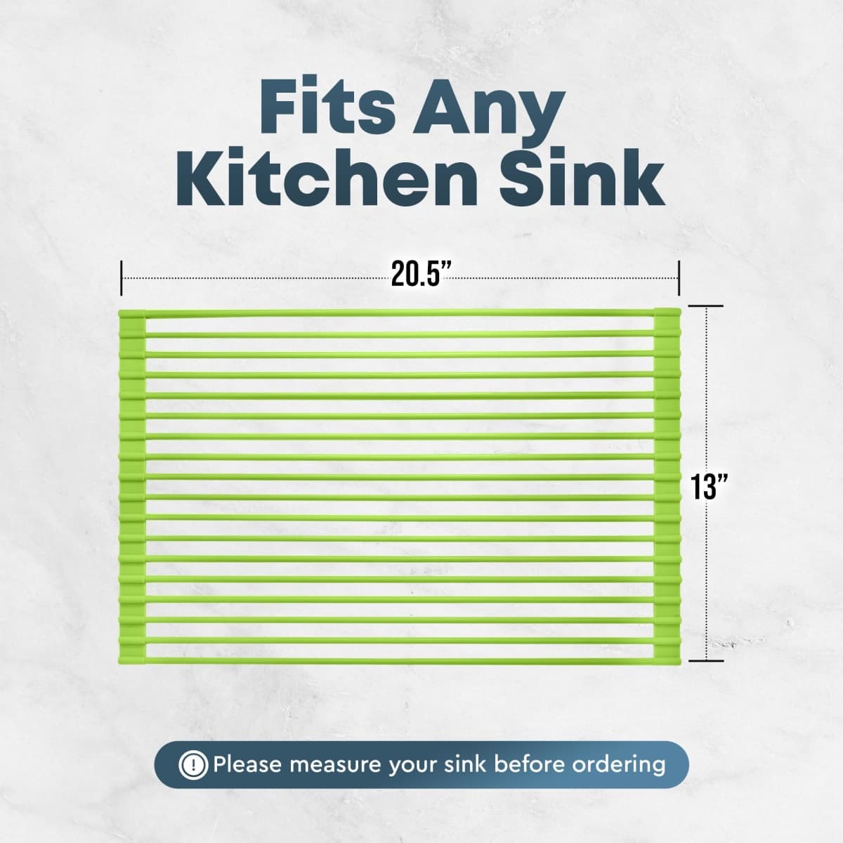 Large 20.5" Multipurpose Roll Up Dish Drying Rack & Trivet - Heavy Duty, Silicone-Coated Stainless Steel Roll Up Rack, Rolls Out Over any Sink - Versatile Roll Up Sink Drying Rack by Zulay (Green) thumbnail 5