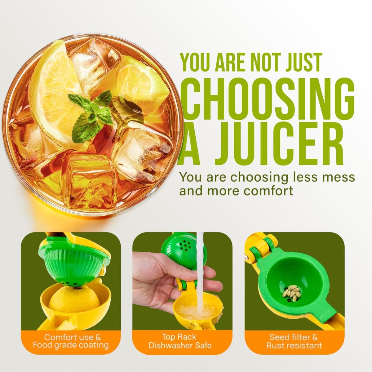 Zulay Kitchen 2 in 1 Lemon Lime Squeezer - Handheld Easy to Use Citrus Juicer - Easy to Clean Manual Orange & Lemon Squeezer - Citrus Juicer for Extracting All the Juice - Manual Press thumbnail 4