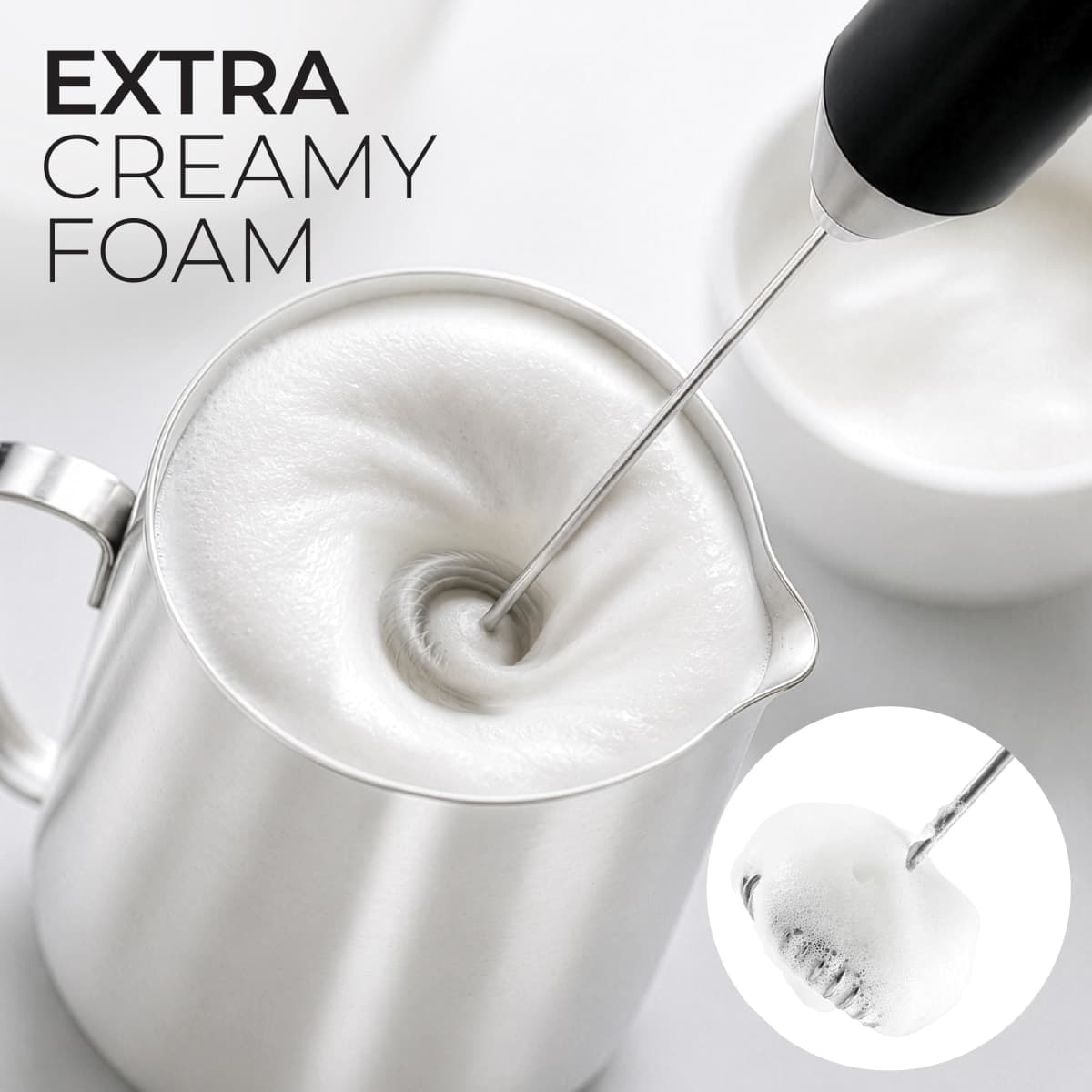 ZK Milk Frother FrothMate No Stand - Black Silver - 2B thumbnail 2