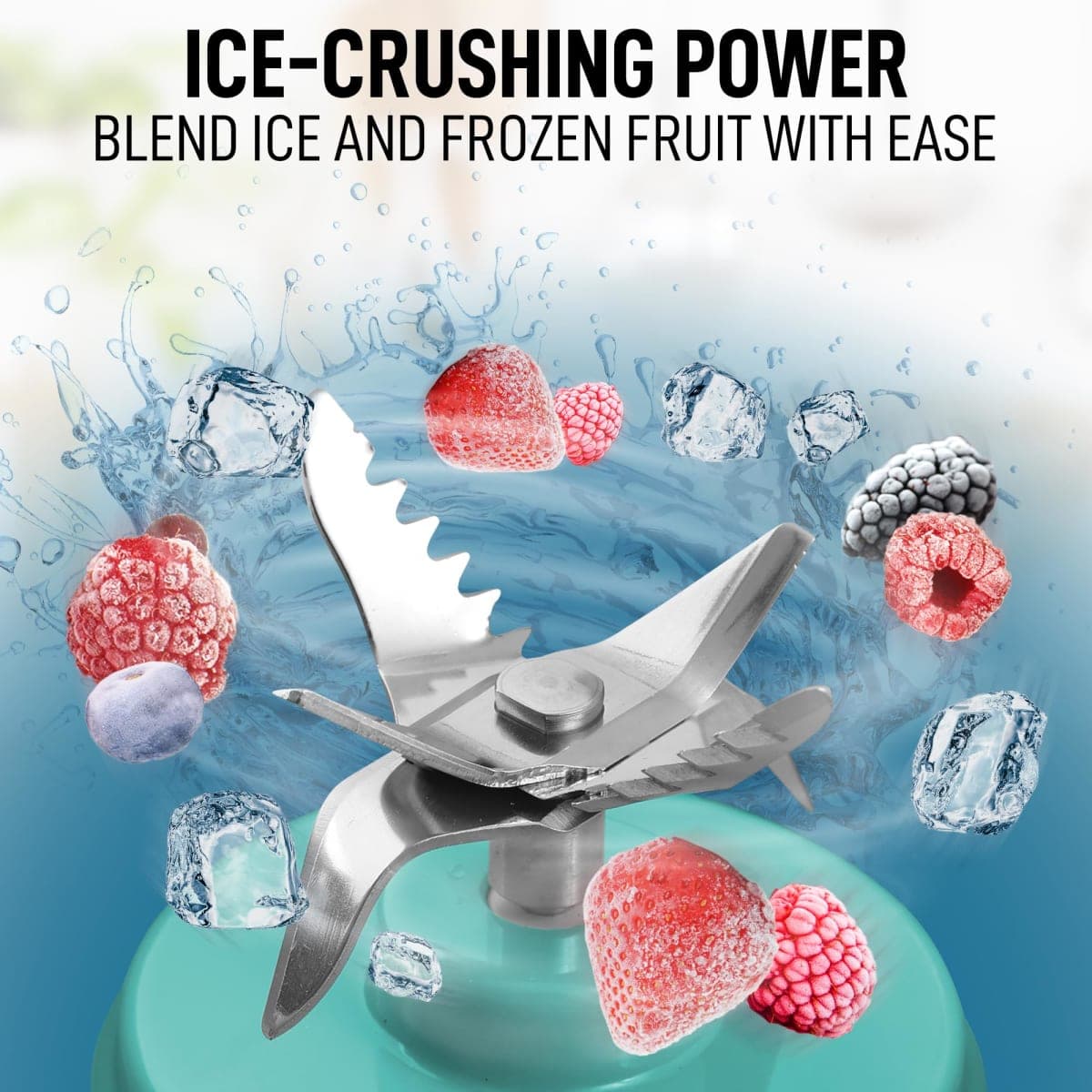 Zulay Kitchen 18 oz Personal Blenders that Crush Ice - USB-C Rechargeable, Cordless Travel Blender - Portable Smoothie Blender On the Go, Frozen Fruits, & Veggies with 6 Sharp Blades (Aqua) thumbnail 2