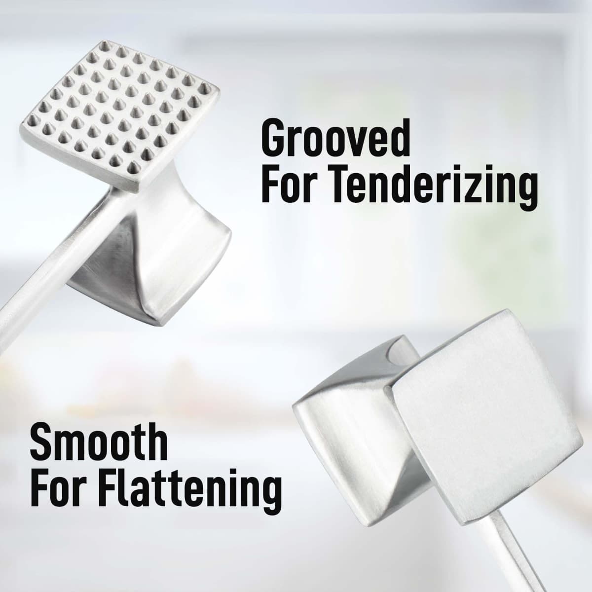 Zulay Professional Meat Tenderizer Tool - Dual Sided Meat Mallet Pounder With Comfort Grip Handle - Heavy Duty Meat Hammer Tenderizer - Meat Tenderizer Mallet & Meat Pounder - (10”) Black thumbnail 3