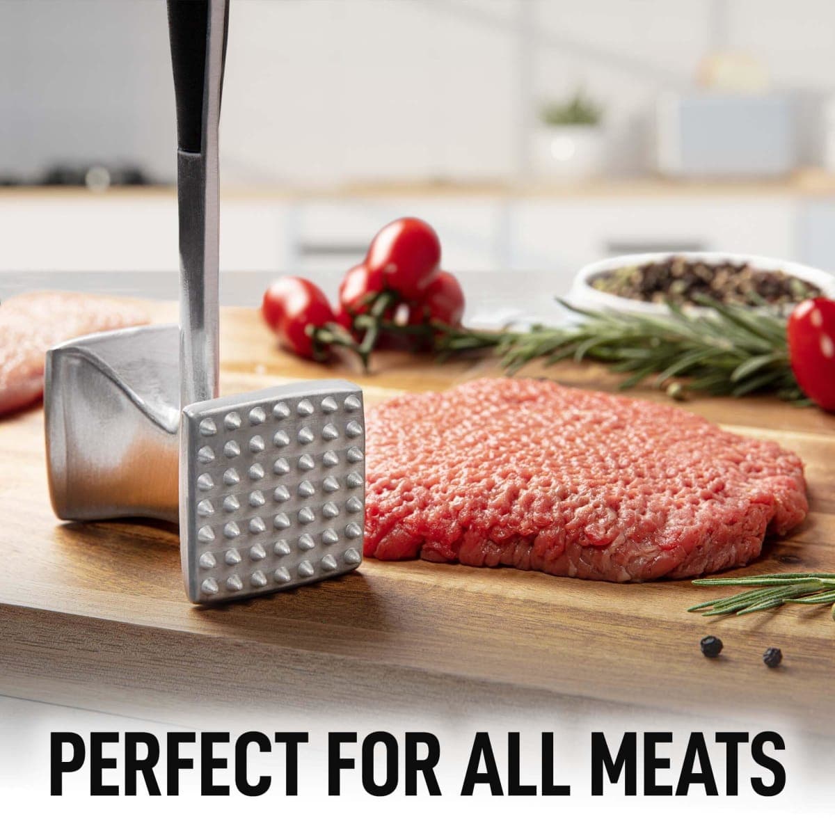 Zulay Professional Meat Tenderizer Tool - Dual Sided Meat Mallet Pounder With Comfort Grip Handle - Heavy Duty Meat Hammer Tenderizer - Meat Tenderizer Mallet & Meat Pounder - (10”) Black thumbnail 5