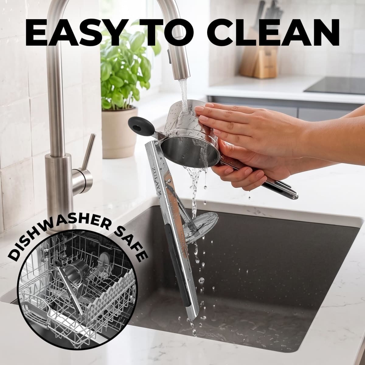 Zulay Kitchen Large 15oz Potato Ricer, Heavy Duty Stainless Steel Potato Masher and Ricer for Mashed Potatoes, Mashed Potato Masher & Potato Press Kitchen Gadget for Perfect Mashed Potatoes thumbnail 4