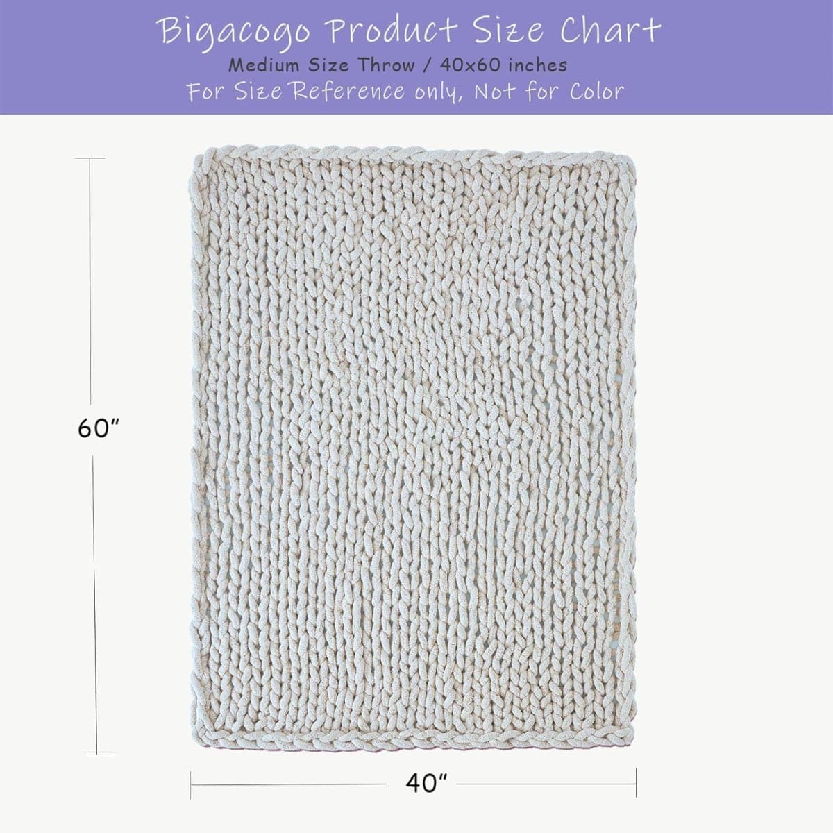 Chunky Knit Blanket Throw 40x60, Soft Chenille Yarn Knitted Throw Blanket, Chunky Chenille Blanket, Handmade Thick Cable Knit Throw, Plush Throw Blanket for Couch Bed Sofa (Beige) thumbnail 2