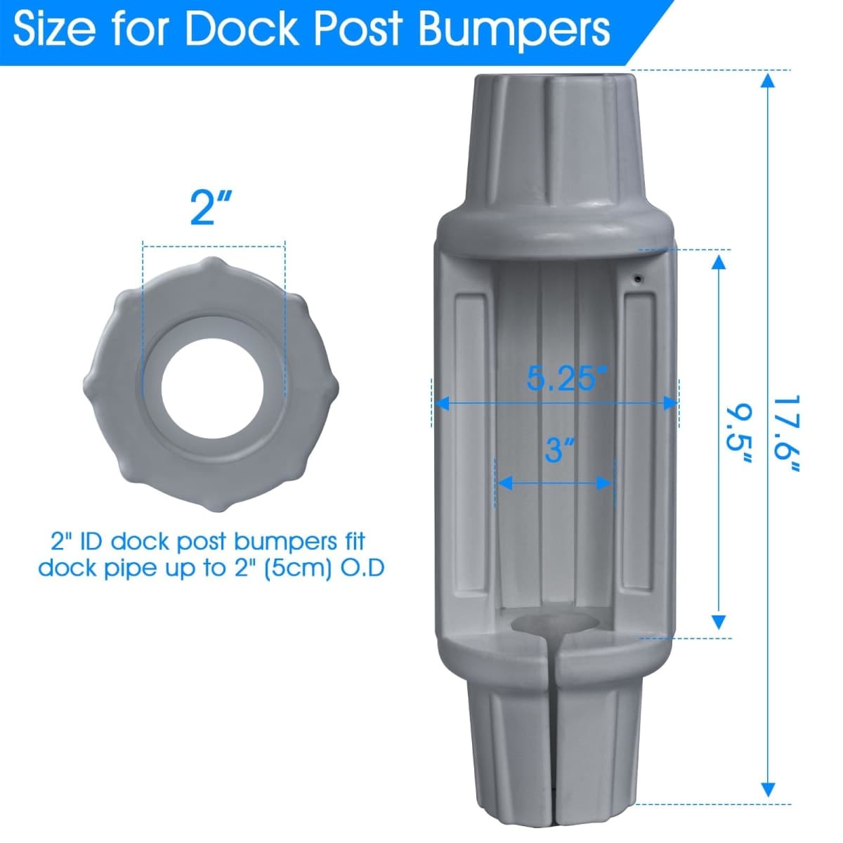 Dock Bumpers for Poles,Boat Dock Bumpers for Slide Over Post Pole Edges thumbnail 2