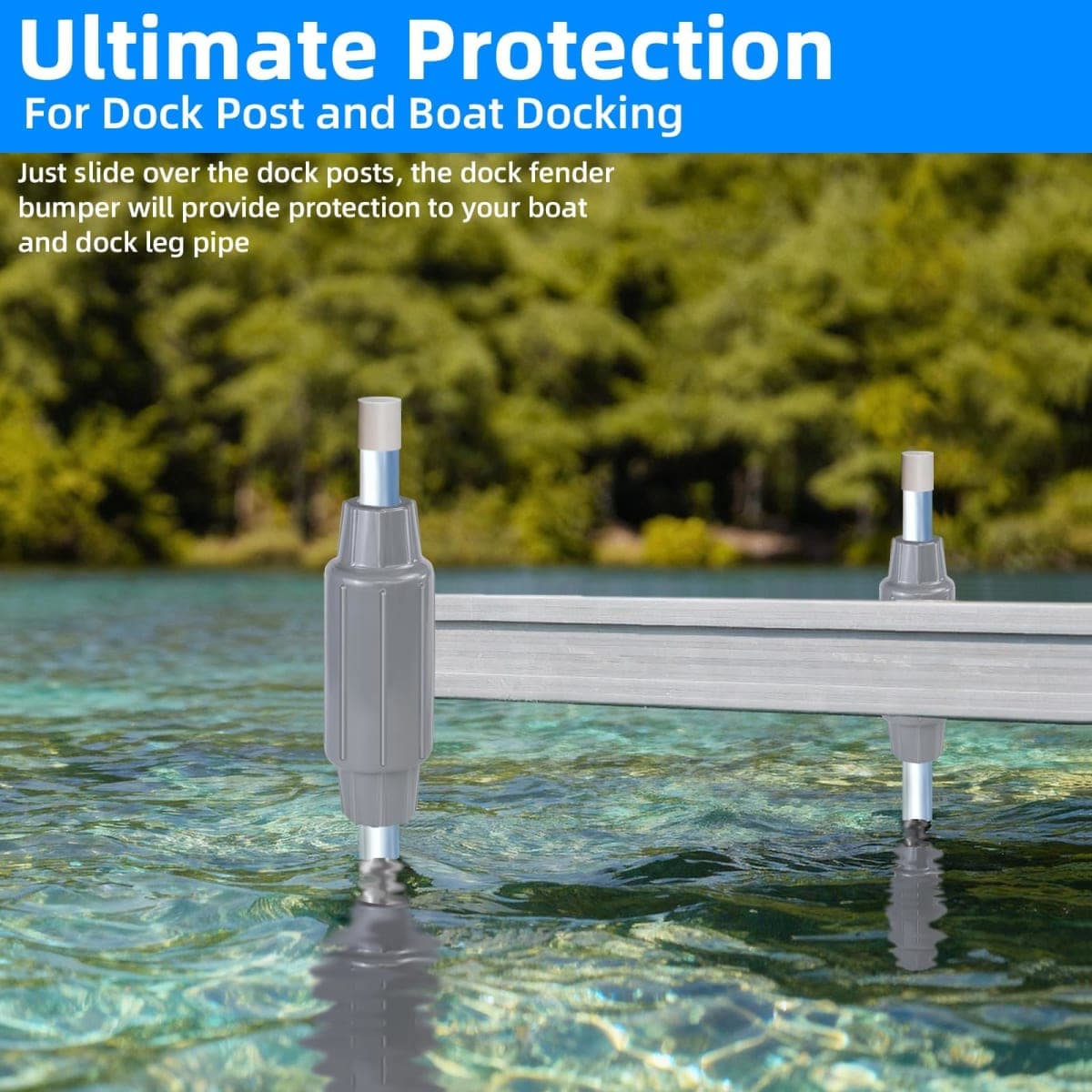Dock Bumpers for Poles,Boat Dock Bumpers for Slide Over Post Pole Edges thumbnail 3