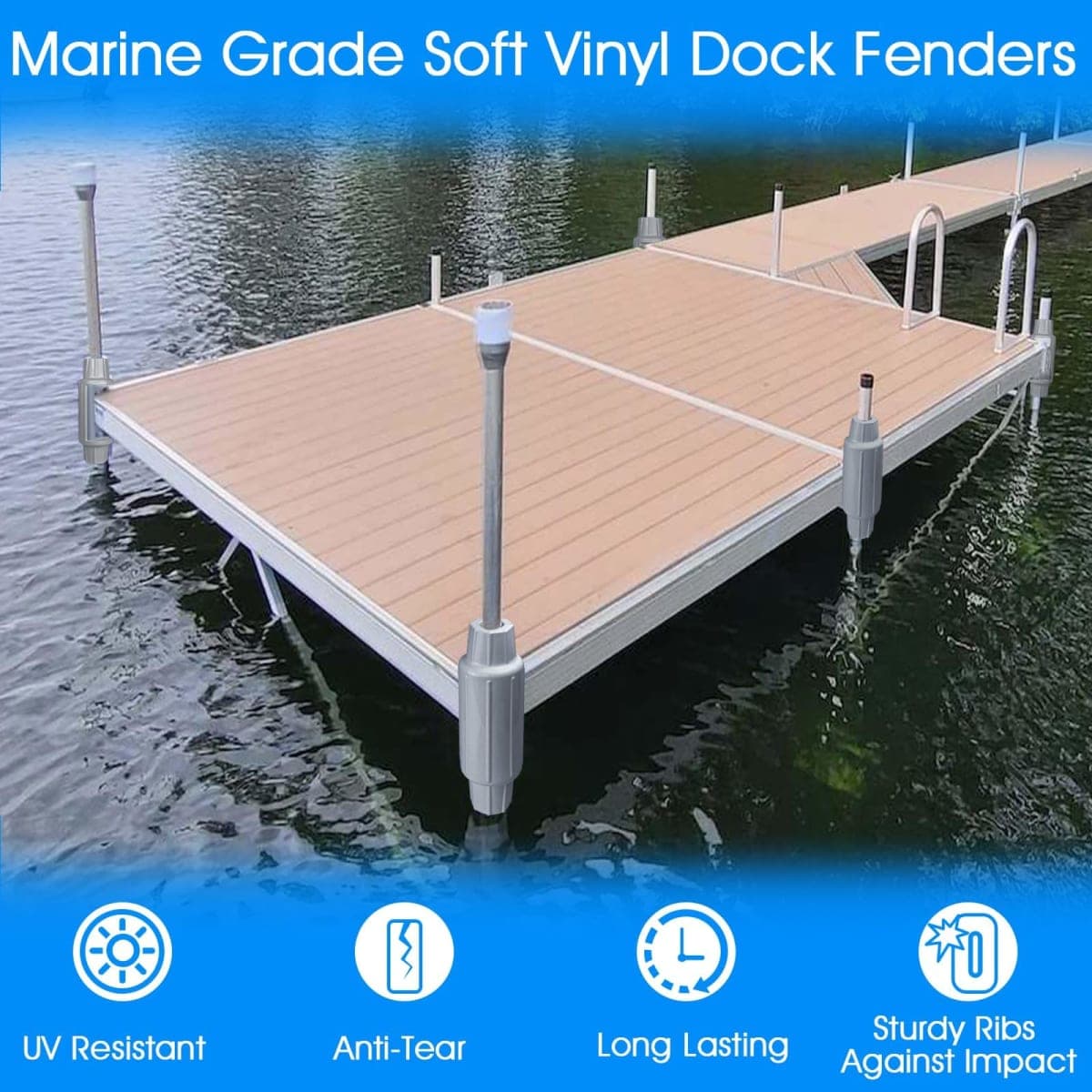 Dock Bumpers for Poles,Boat Dock Bumpers for Slide Over Post Pole Edges thumbnail 5