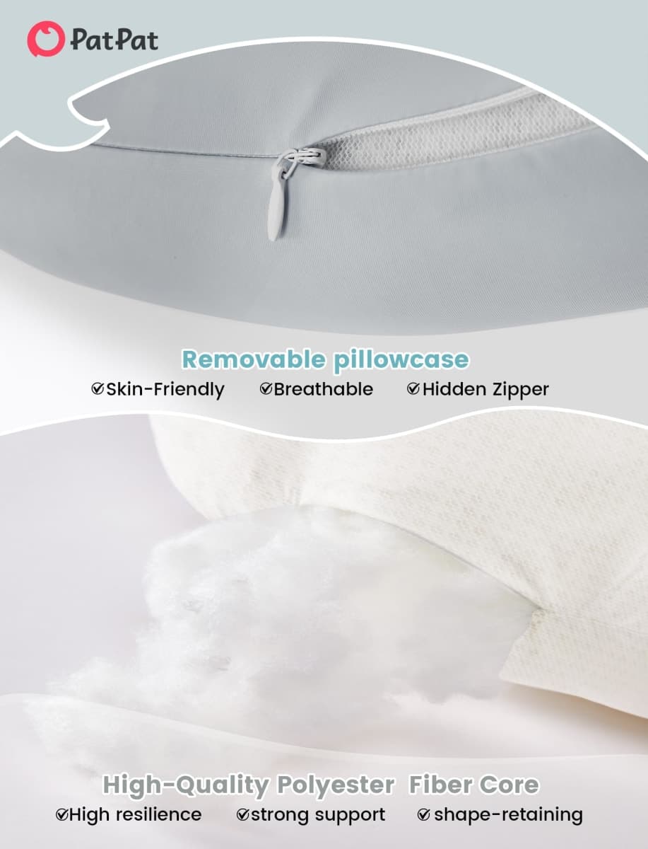 PATPAT Pregnancy Pillow for Sleeping, Maternity Pillow with Removable Cooling Cover, Support for Back, Belly and Hips, Portable Travel Wedge Pillow for Pregnant Women with Adjustable Small Pillow thumbnail 5