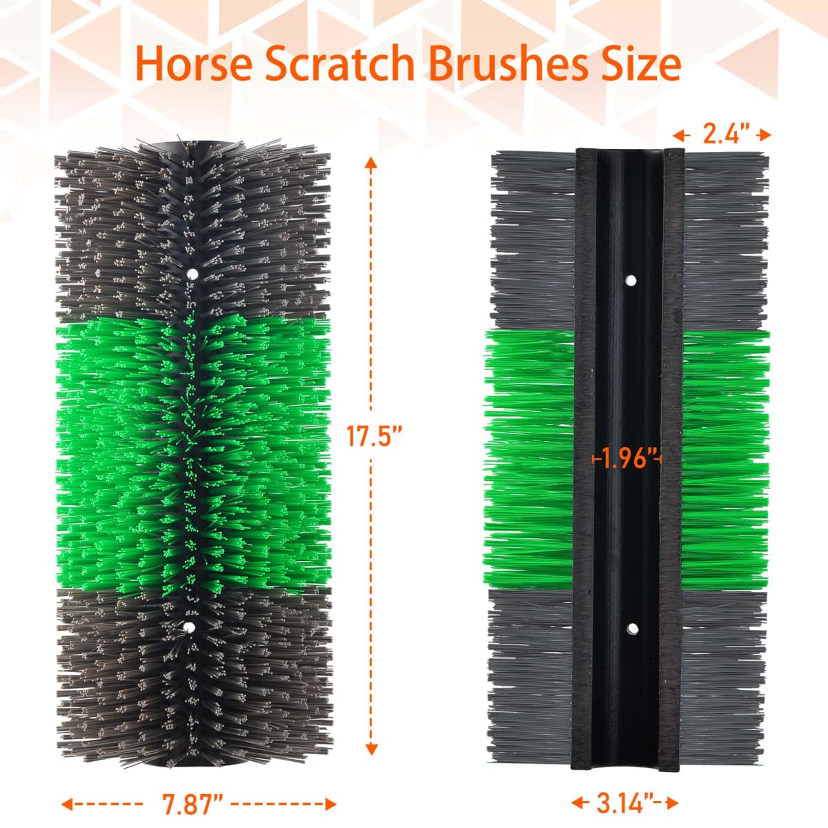 KUNBEIEN 4PCS Livestock Scratch Brushes, Horse Scratcher Full Massage Brush Kit, Relieve Itching on the Back, Suitable for Horse, Cattle, Sheep, Pig (Green) thumbnail 4