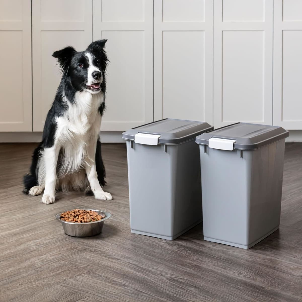 IRIS USA Dog Food Storage Container, 2-Pack, Up to 30 lbs, Gray/Dark Gray thumbnail 4