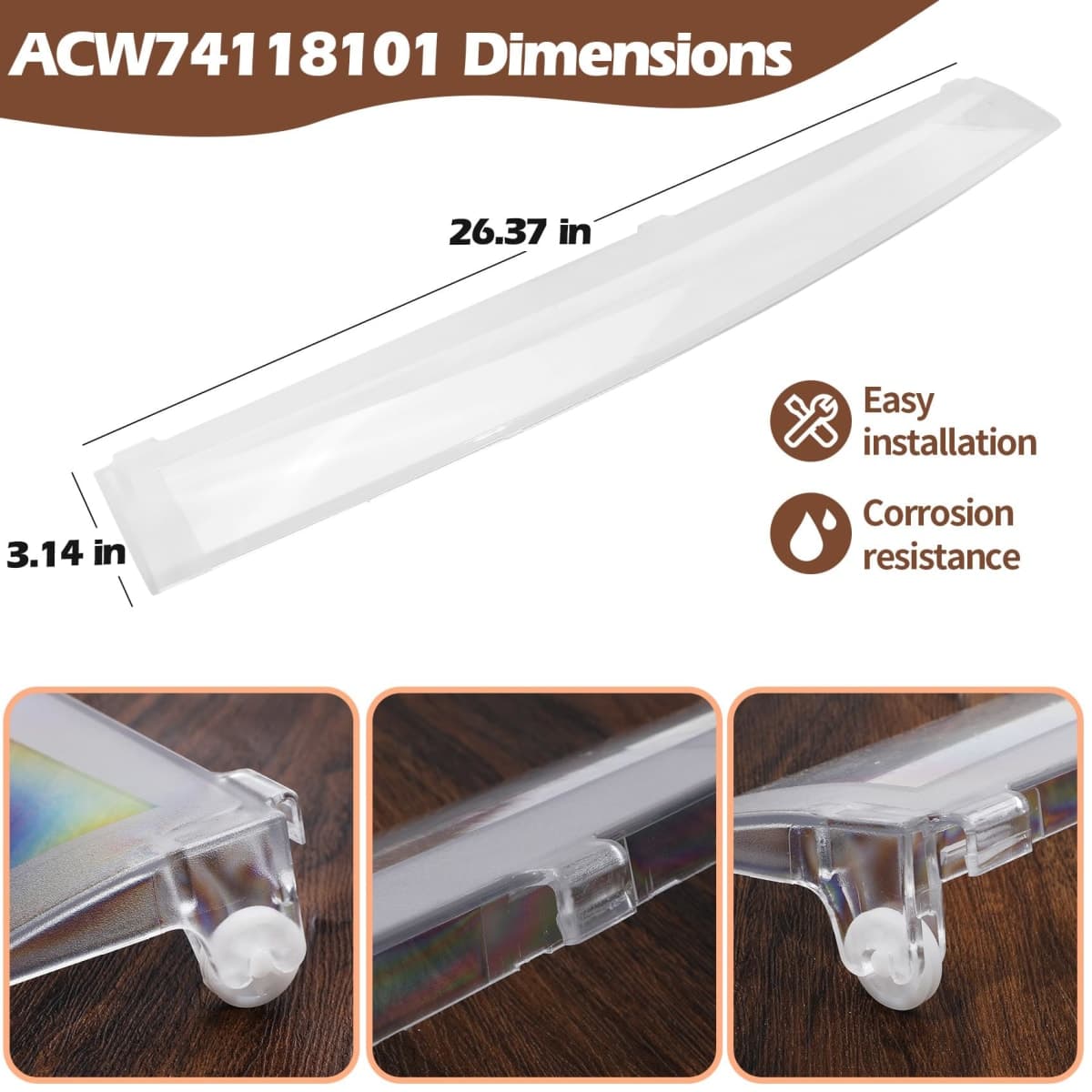 ACW74118101 Decor Assembly Tray Bin Rack Cove, Replace MCR64973001 3380487 AP5956442, Compatible with LG, Kenmore, LDCS24223S/01, LFC24770ST/02, LDC24370ST, LFC24770SW, 79571319312, 79579043312 thumbnail 4