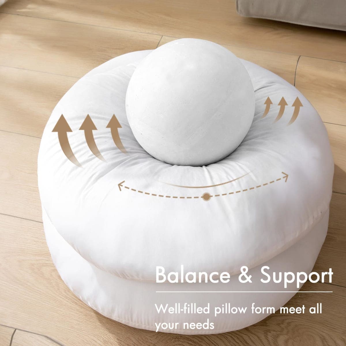 MIULEE 24 Inch Round Throw Pillows Hypoallergenic Pillow Insert Form Stuffer Sham for Decorative Cushion Bed Couch Sofa Gift Wedding thumbnail 2