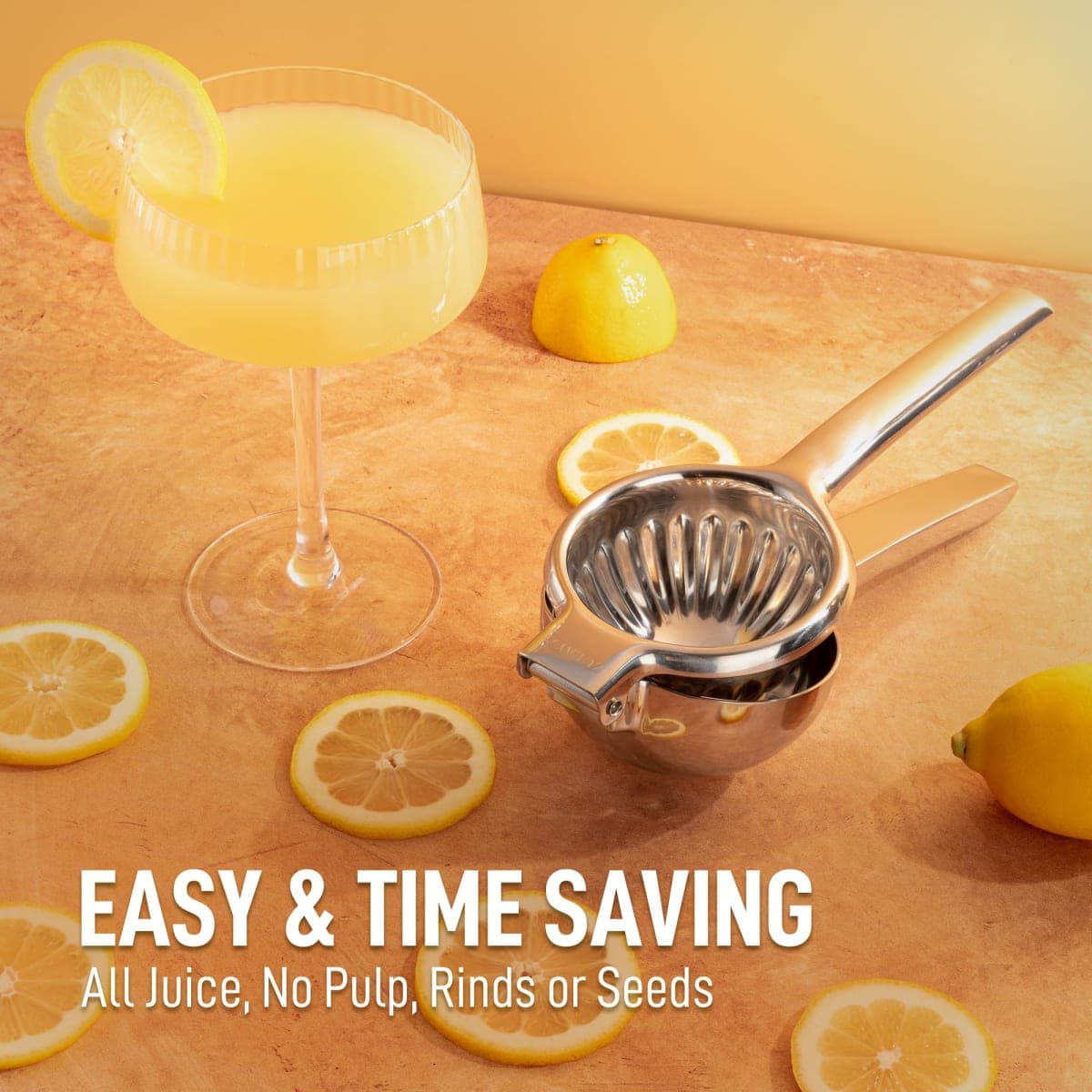 Zulay Extra Large Lemon Squeezer Stainless Steel - Easy Squeeze Manual Heavy Duty Lemon Juicer Hand Press - Ergonomic Citrus Squeezer & Fruit Juicer for Oranges, Lemons, & Limes thumbnail 4