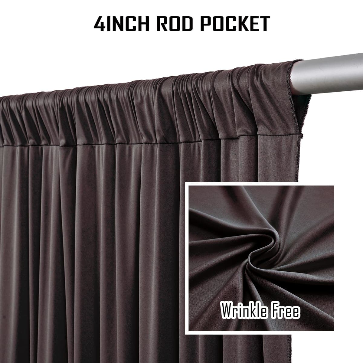 50FTx12FT Brown Backdrop Curtains for Weddings, Birthdays and Photography thumbnail 3