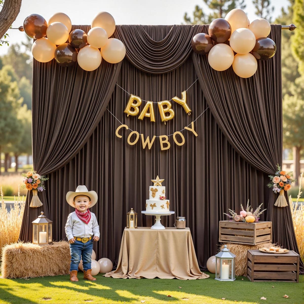 50FTx12FT Brown Backdrop Curtains for Weddings, Birthdays and Photography thumbnail 4