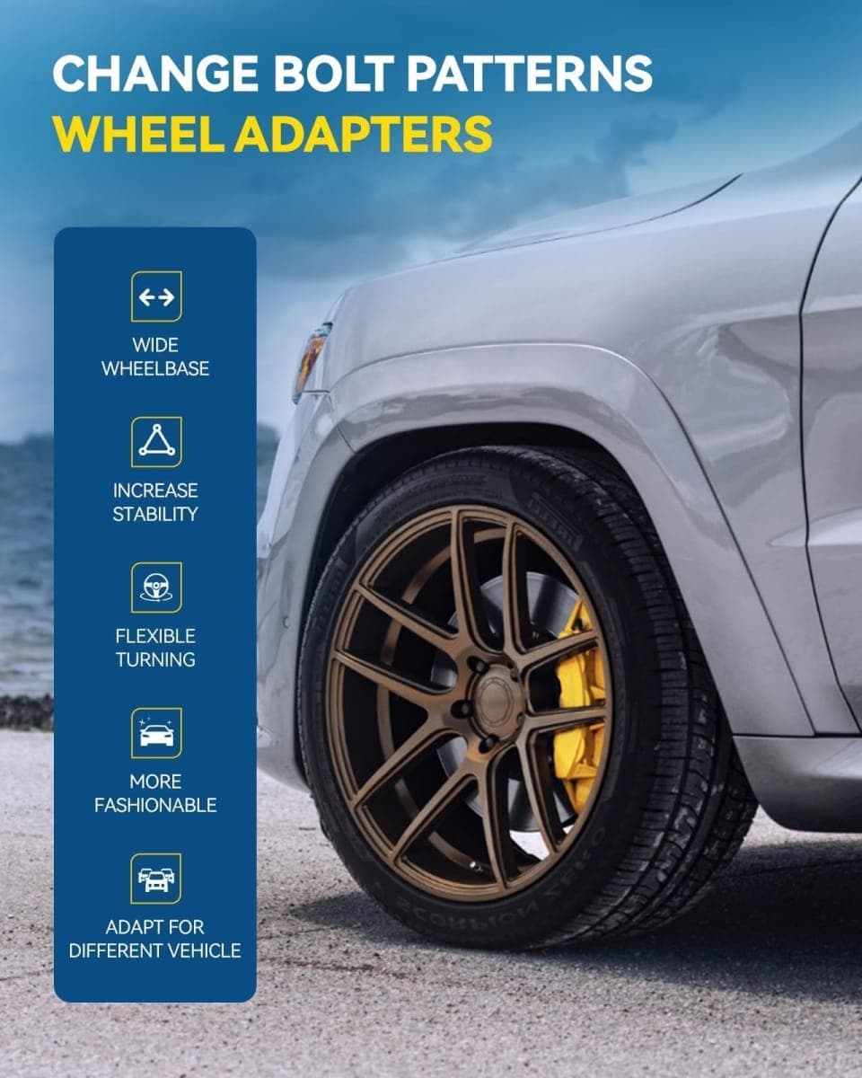 PHILTOP 5x4.5 to 5x5 Wheel Adapters 2 inch Compatible with Explorer,5x114.3mm to 5x127mm Hub Centric Adapter with 71.5mm Hub Bore 1/2"x20 Studs, fit for Edge, Ranger, Mustang, Liberty, Wrangler, 4pcs thumbnail 3
