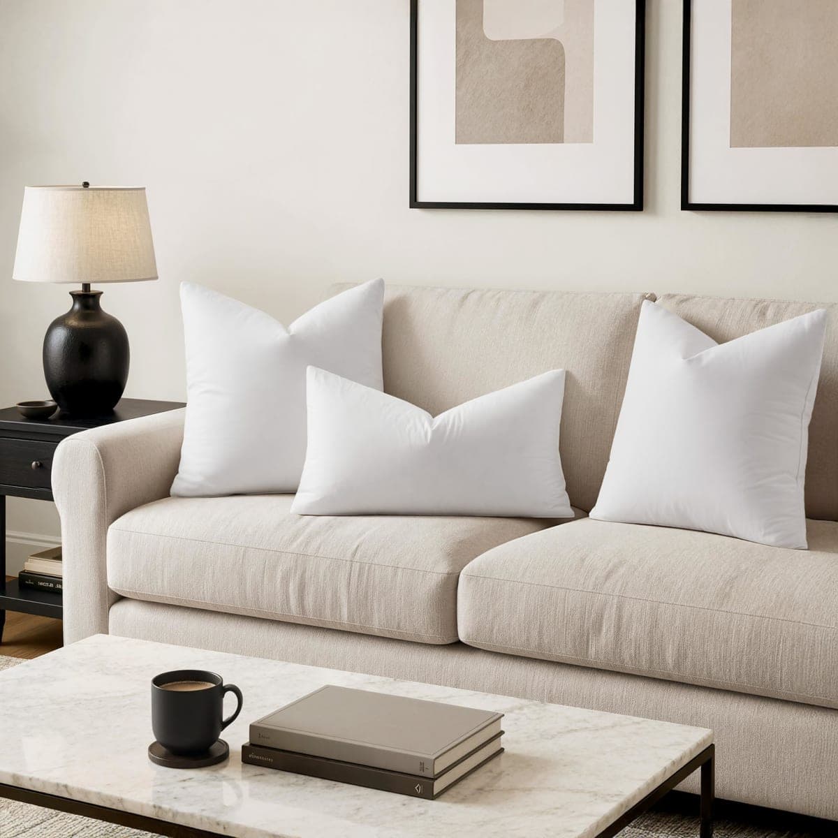 MIULEE 26x26 Inch Euro Pillow Inserts Set of 2 Down Feather Throw Pillows thumbnail 3