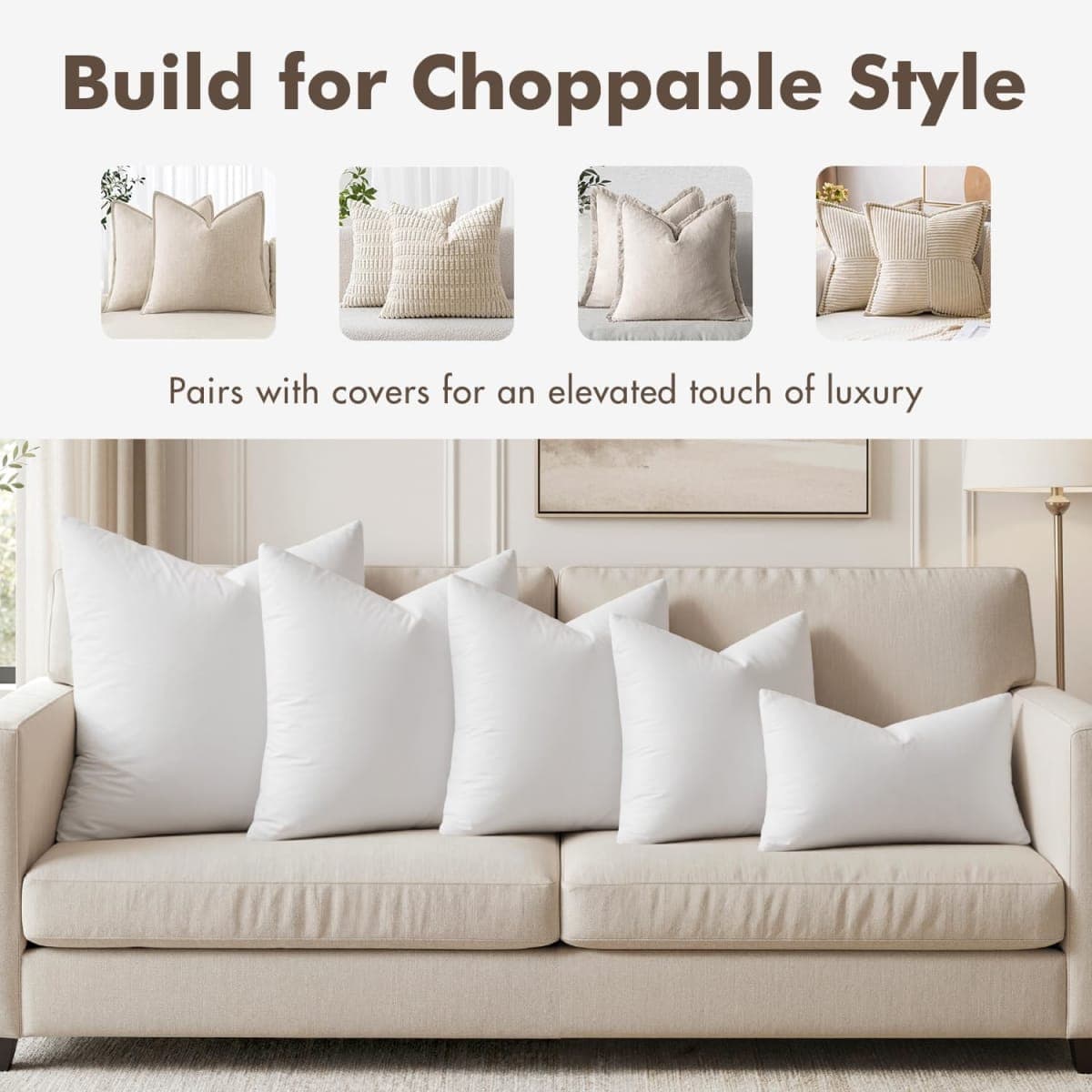 MIULEE 26x26 Inch Euro Pillow Inserts Set of 2 Down Feather Throw Pillows thumbnail 4