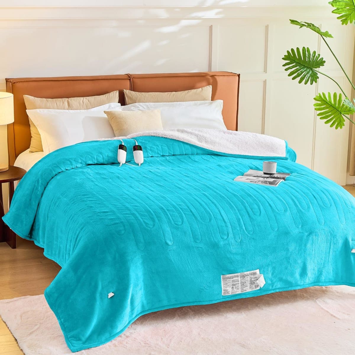 Heated Electric Blanket Queen Size - 84" x 90" Heating Blanket with Dual Control, 10 Heating Levels & 8 Hours Auto Off, Soft Warm Flannel Blanket, Christmas Birthday Gifts for Senior Grandma — image 1