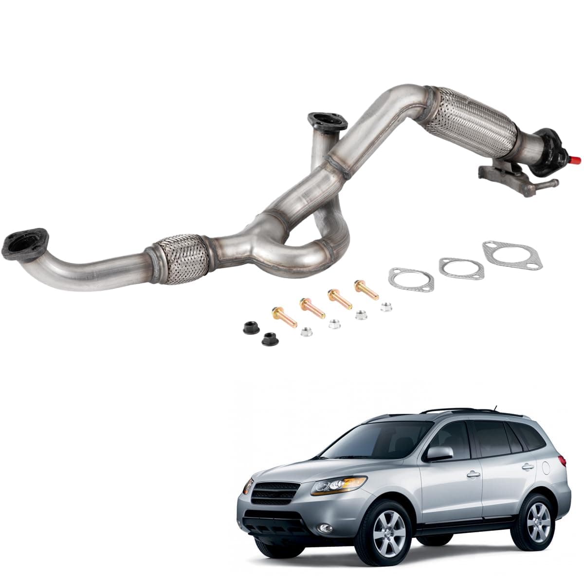 Front Flex Exhaust Pipe for 2007-2009 Hyundai Santa Fe GLS 2.7L HS01F — image 1