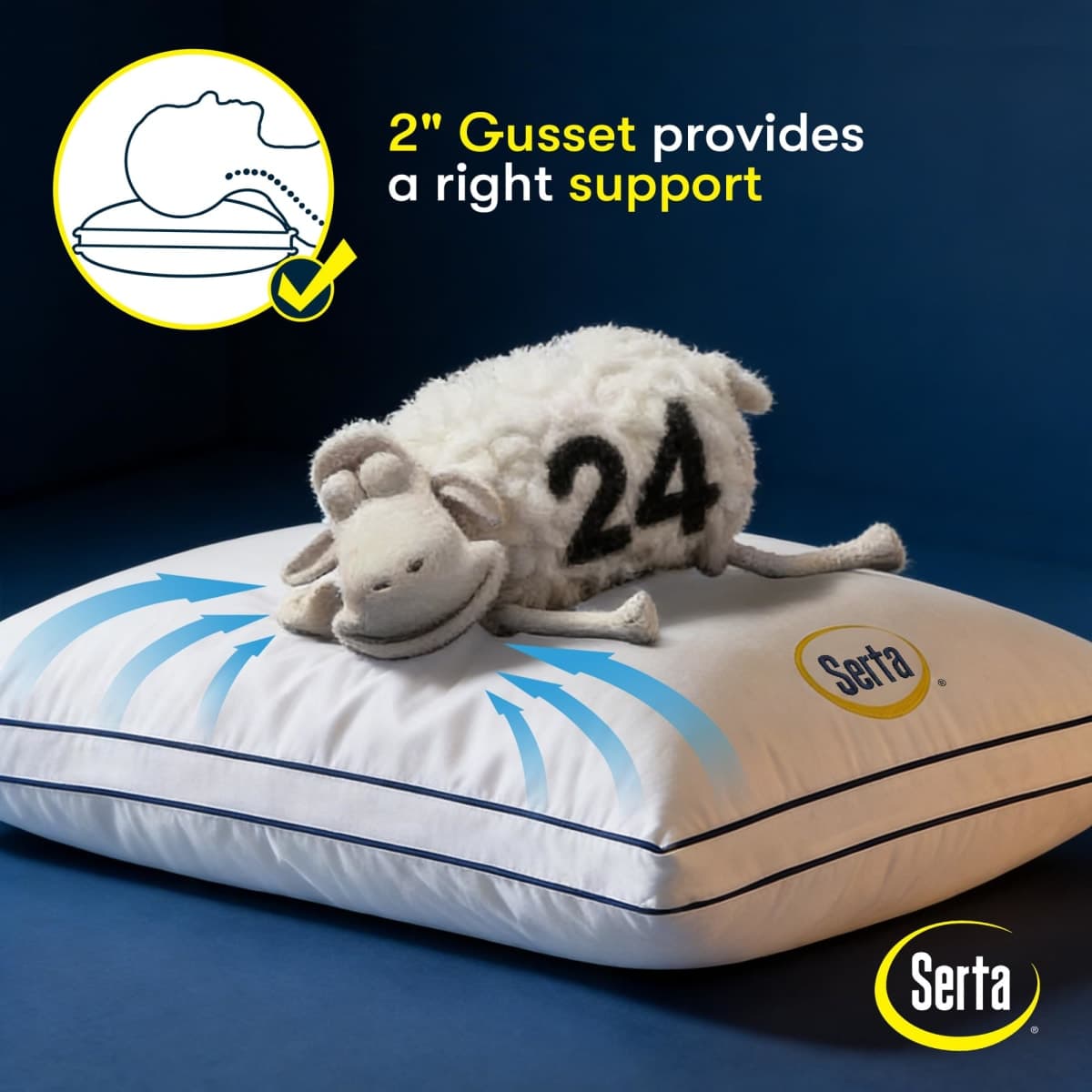 Serta Hotel Collection Bed Pillows Queen/Standard Size Set of 2, 18"x26" thumbnail 5