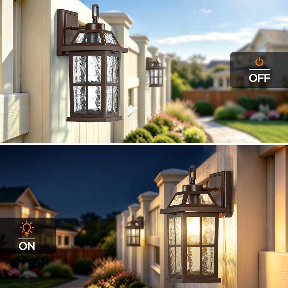 14 '' Outdoor Lights for House 2 Packs, Brown Exterior Light Fixtures Porch Light Wall Mount, Waterproof Sconce Lights Outside, Modern Outdoor Lighting Wall Lanterns for House Garage Patio Front Door thumbnail 2