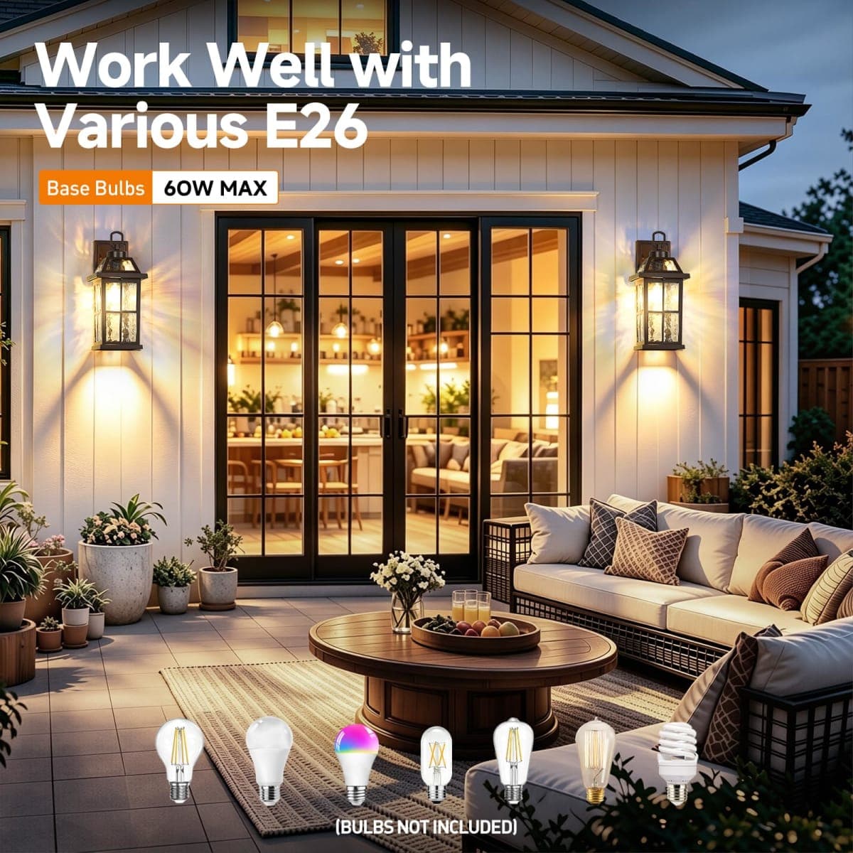 14 '' Outdoor Lights for House 2 Packs, Brown Exterior Light Fixtures Porch Light Wall Mount, Waterproof Sconce Lights Outside, Modern Outdoor Lighting Wall Lanterns for House Garage Patio Front Door thumbnail 5