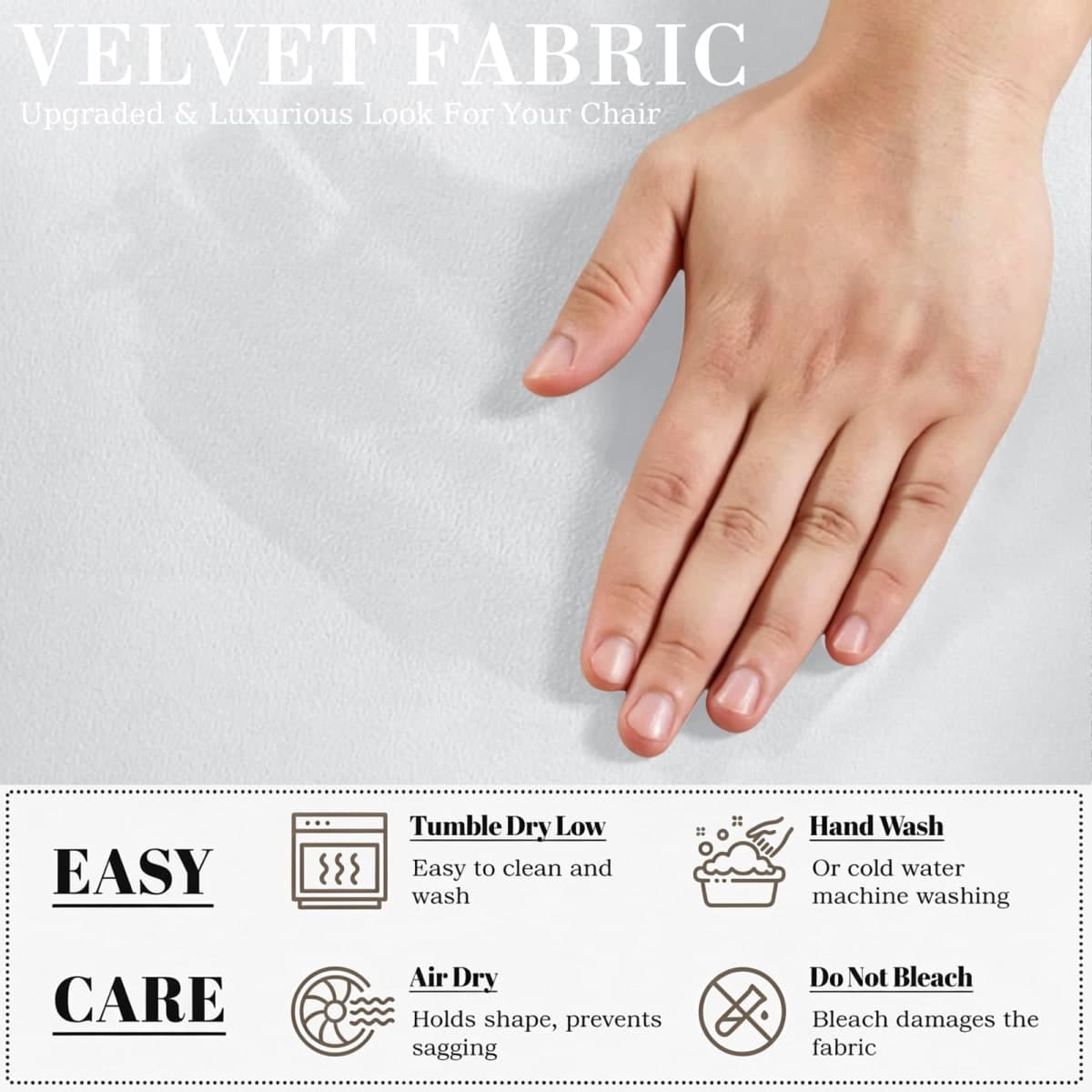 YEMYHOM Real Velvet 4 Pieces Couch Covers for 3 Cushion Couch Super Stretch Thick Soft Sofa Cover Anti Slip Sofa Slipcover Dogs Cats Furniture Protector (Sofa, White) thumbnail 3