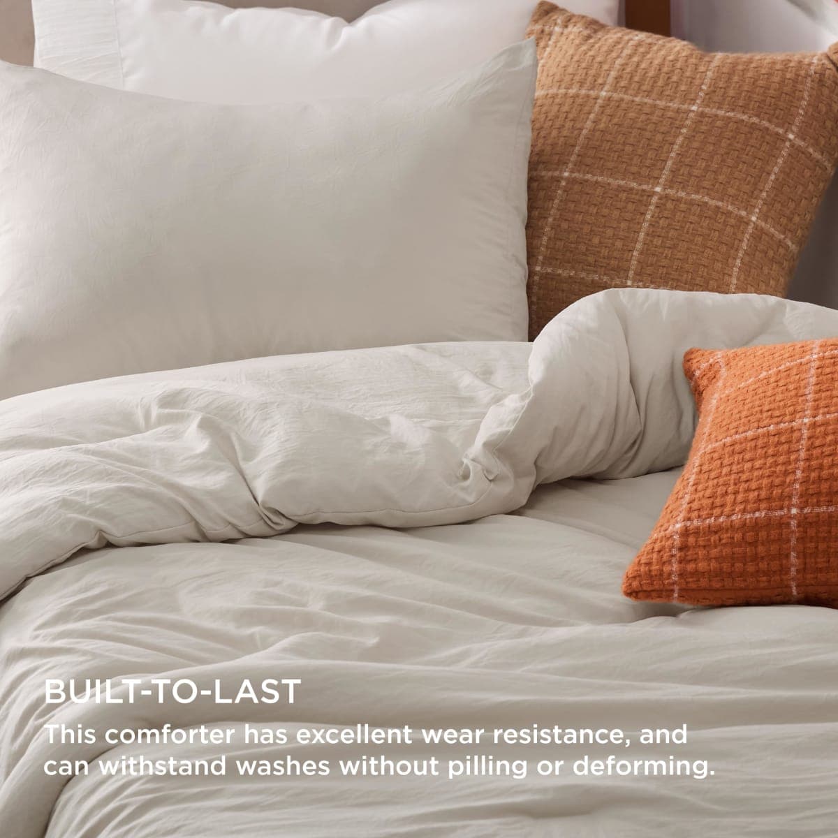 Bedsure King Comforter Set Prewashed Soft Bedding 3Pcs Muted Linen 104"x90" thumbnail 3