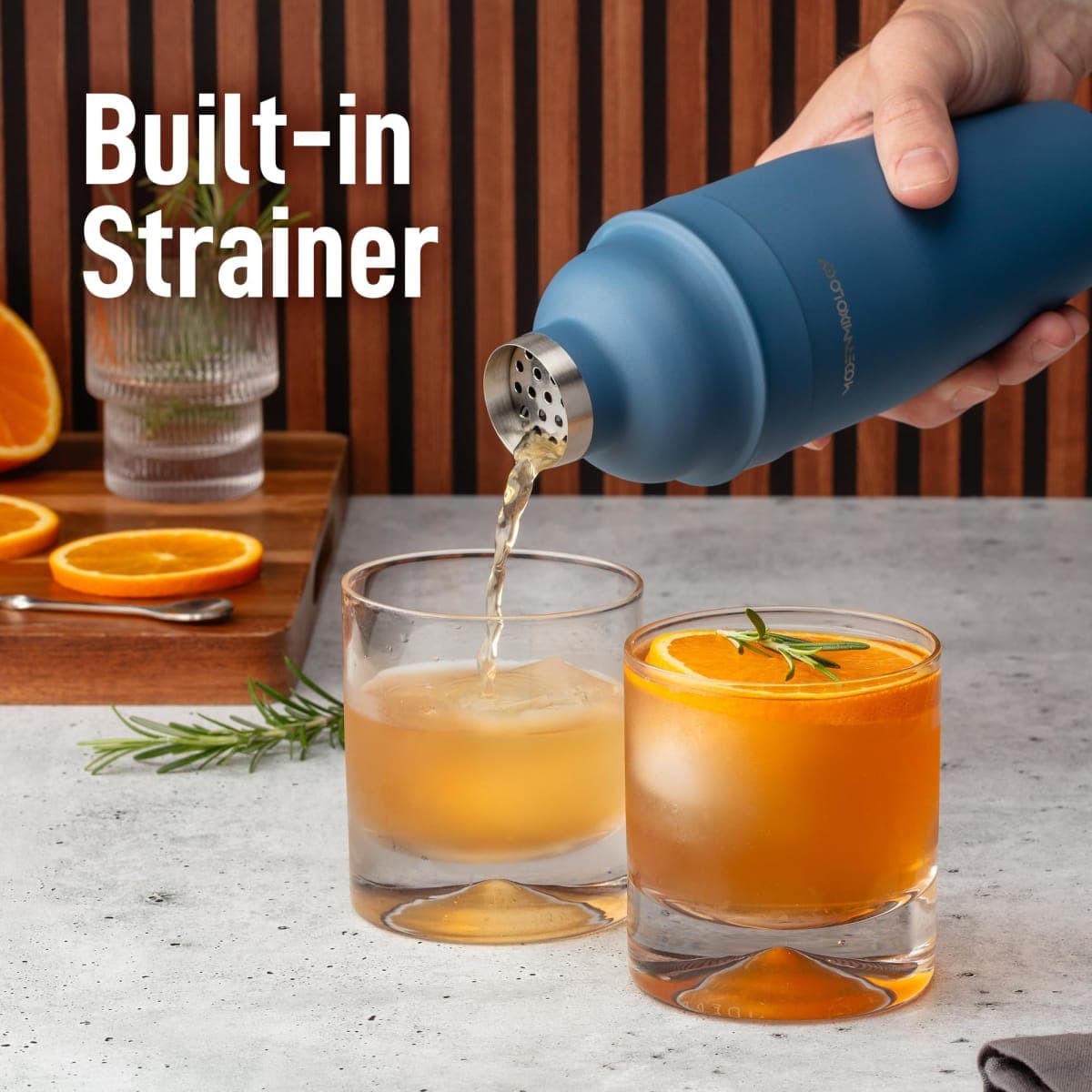 Navy Blue-Mixology Bartender Kit - 2-Piece Matte Cocktail Shaker Set thumbnail 3