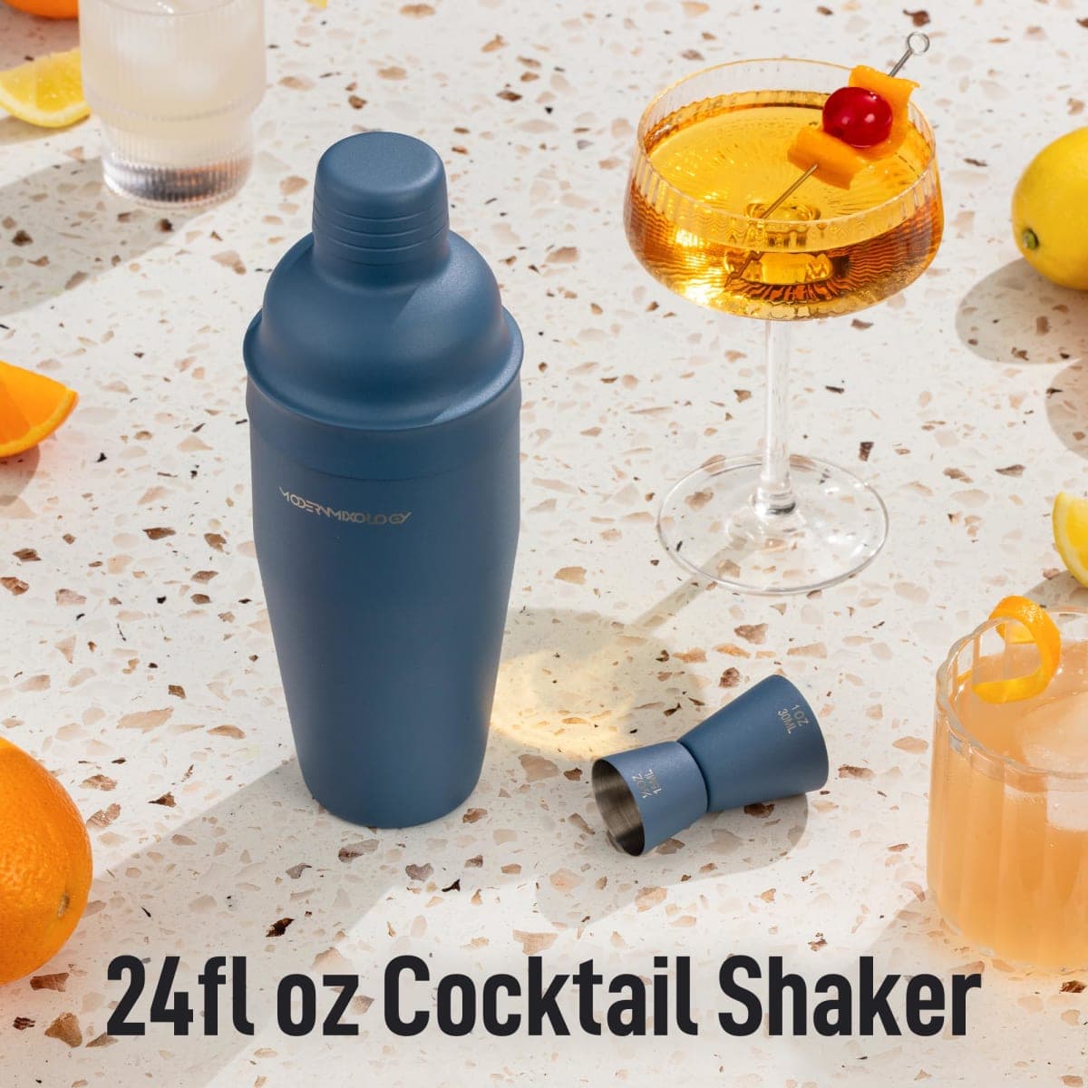 Navy Blue-Mixology Bartender Kit - 2-Piece Matte Cocktail Shaker Set thumbnail 4