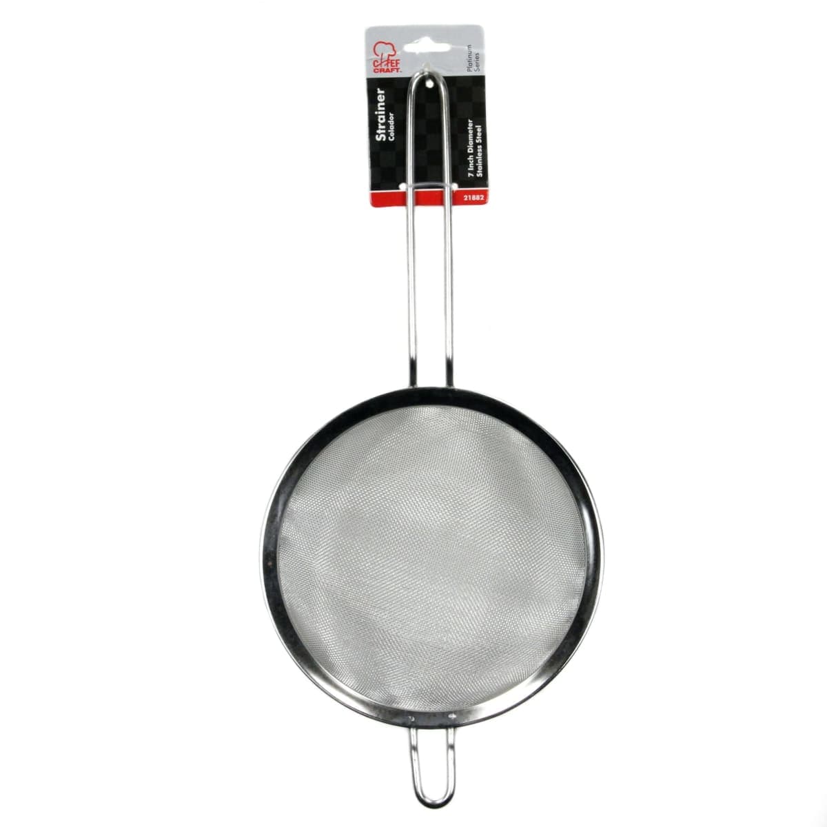 Chef Craft Stainless Steel Mesh Strainer, 7", Silver thumbnail 2