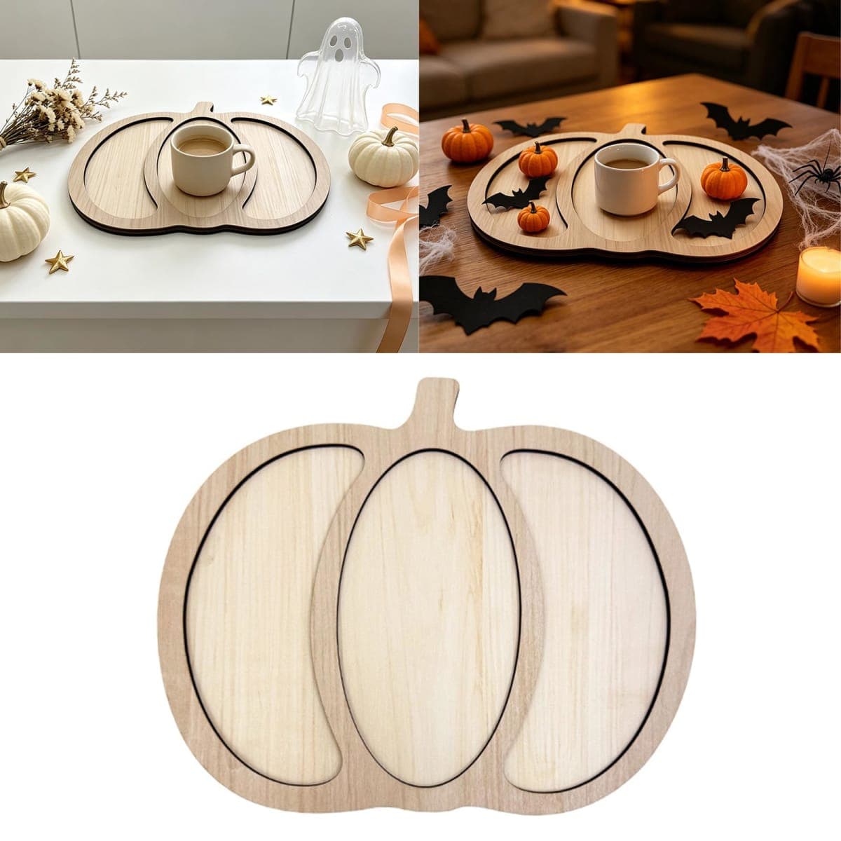 Seasonal Halloween Tabletop Organizer Tray Wood, SCM3212 4 thumbnail 2