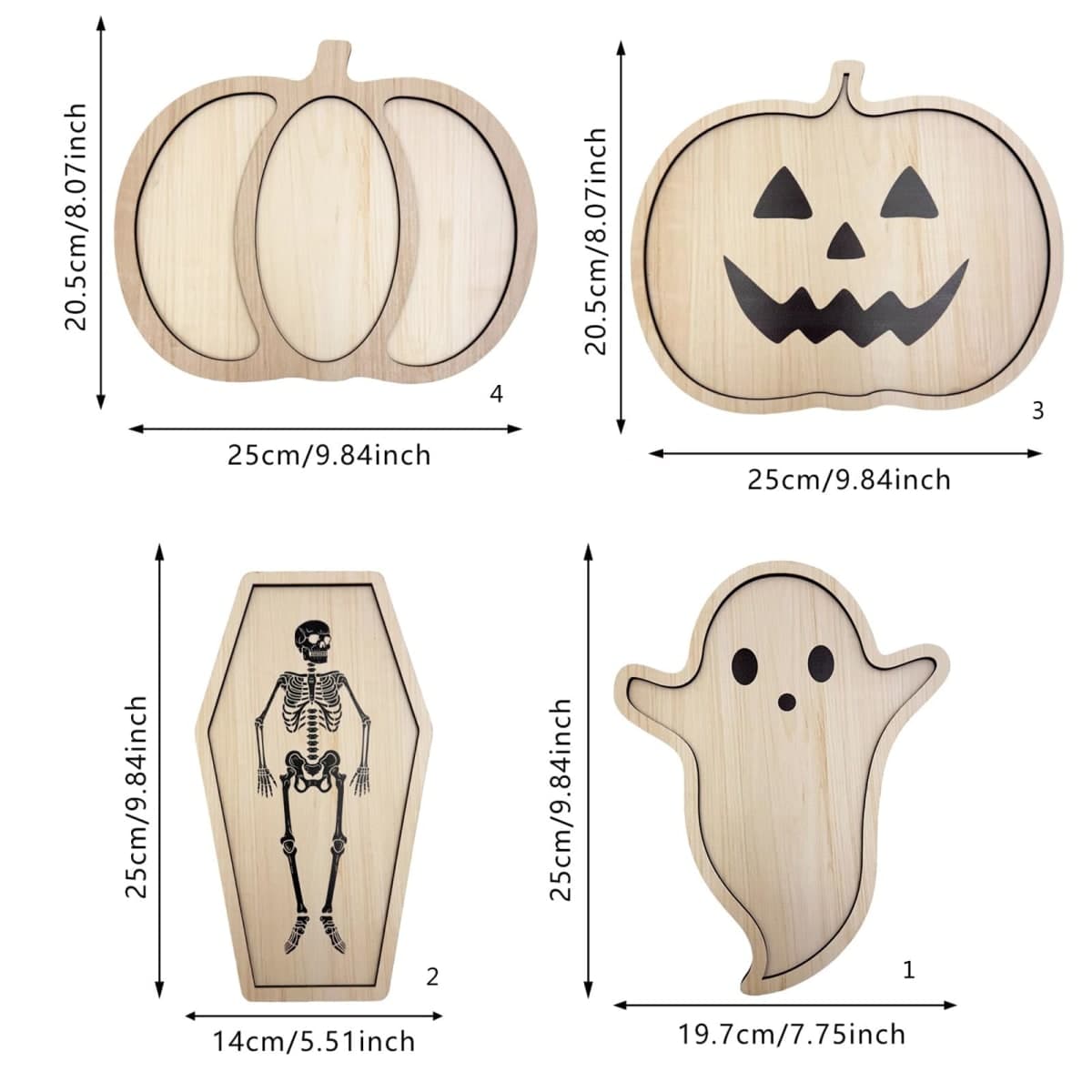 Seasonal Halloween Tabletop Organizer Tray Wood, SCM3212 4 thumbnail 3